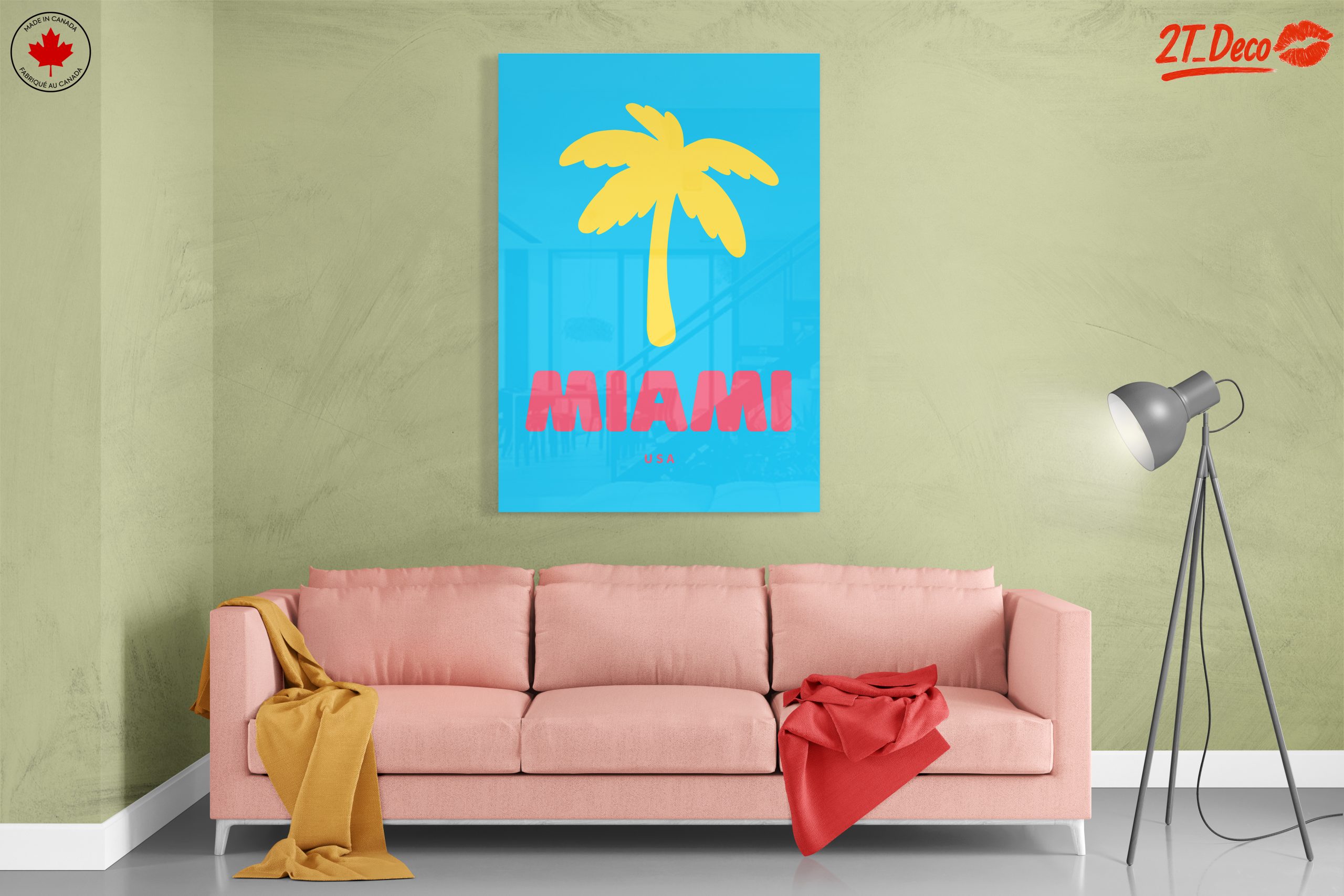 Vibrant Miami Palm Tree Art - Image 7