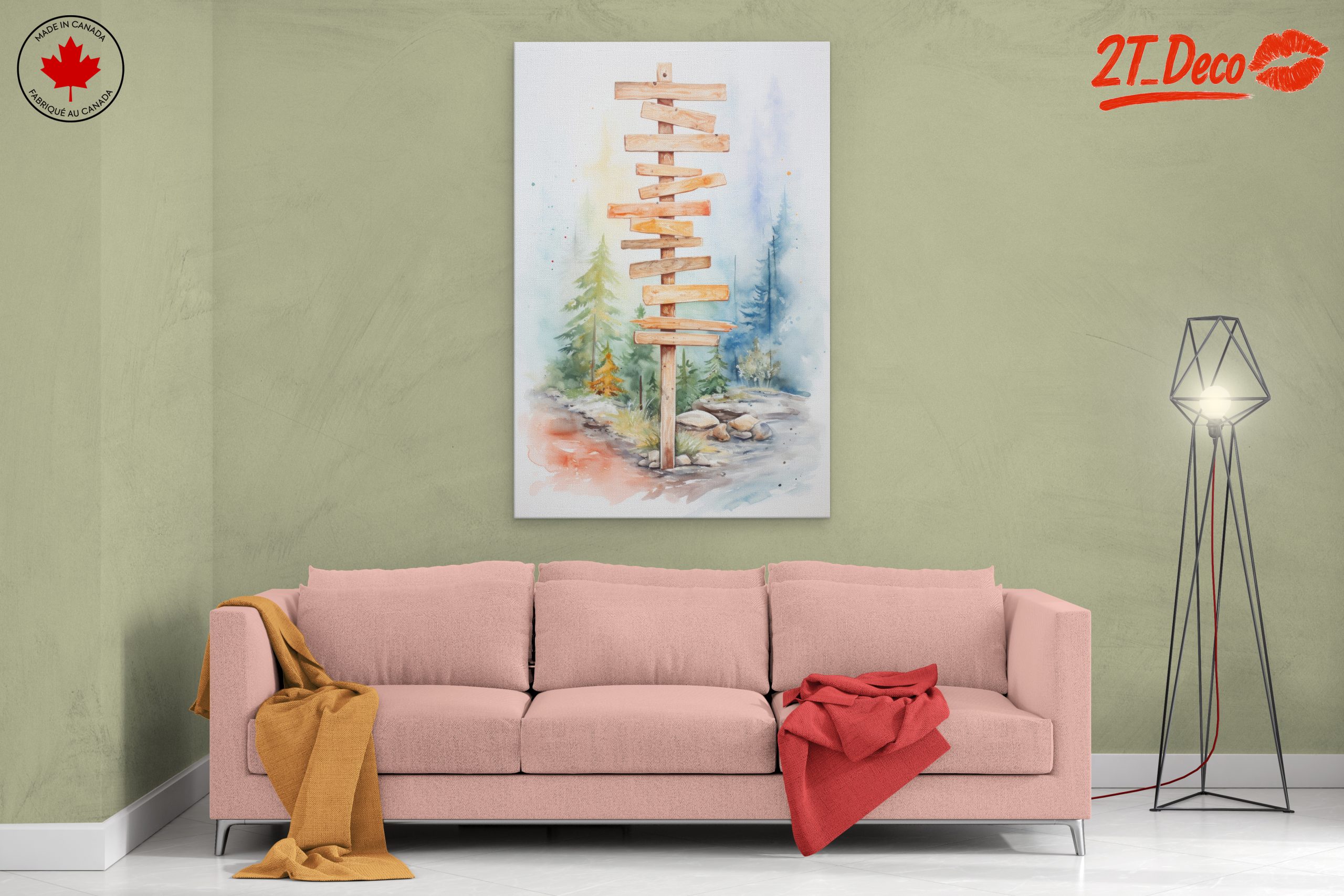 Wooden Signpost in Serene Forest - Image 2