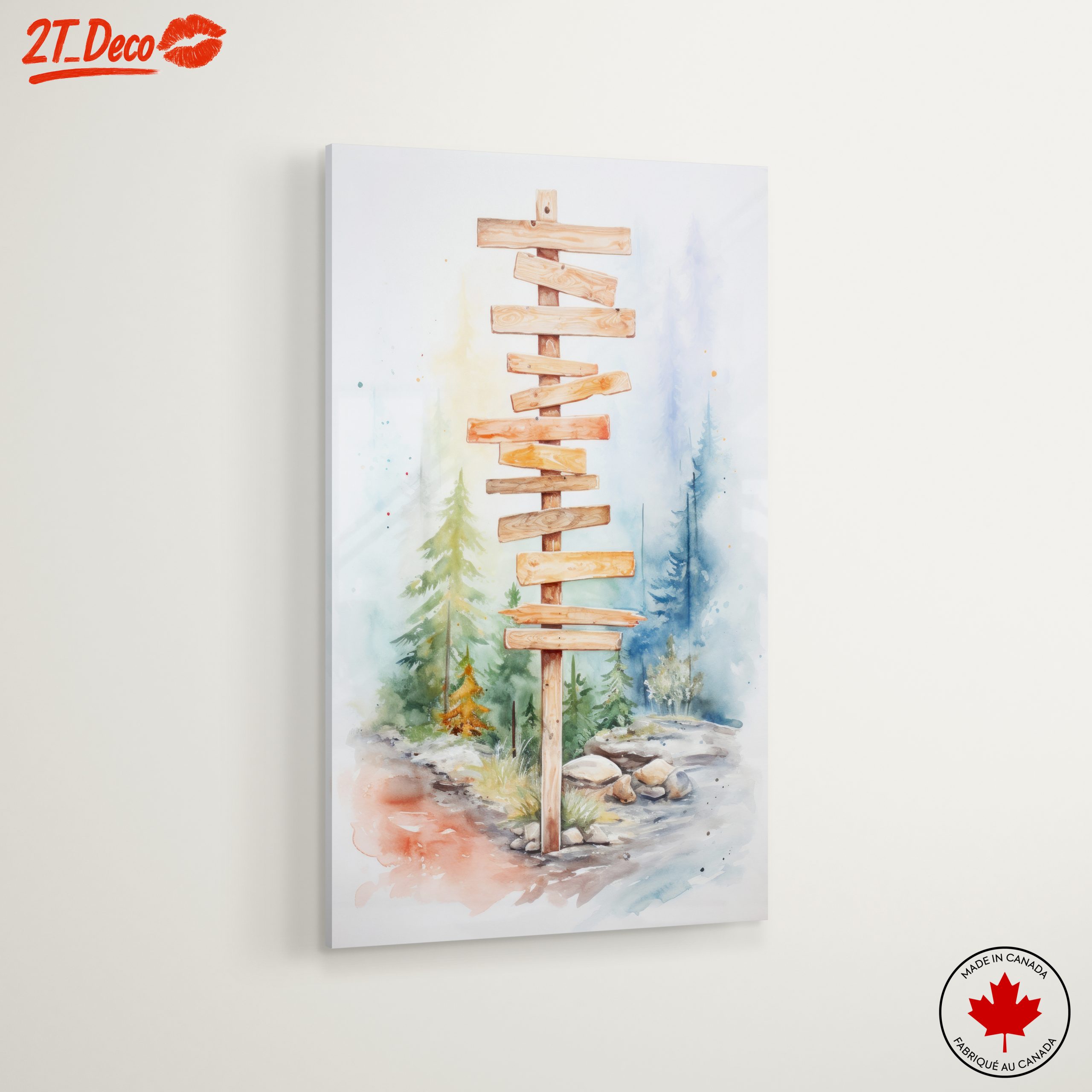 Wooden Signpost in Serene Forest - Image 6
