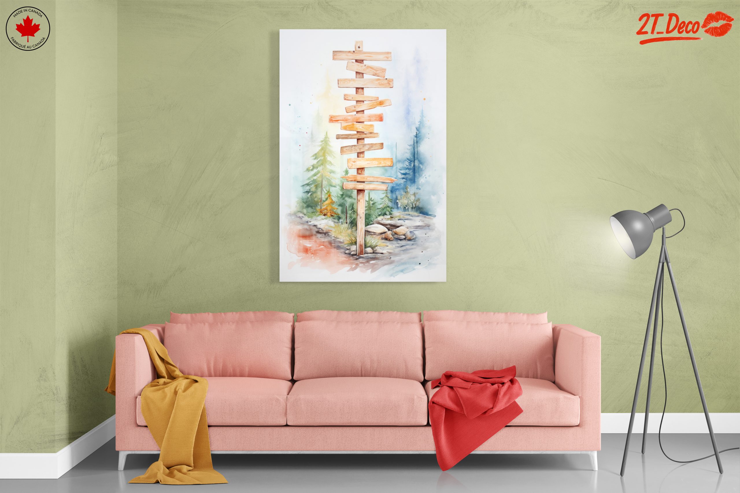 Wooden Signpost in Serene Forest - Image 7