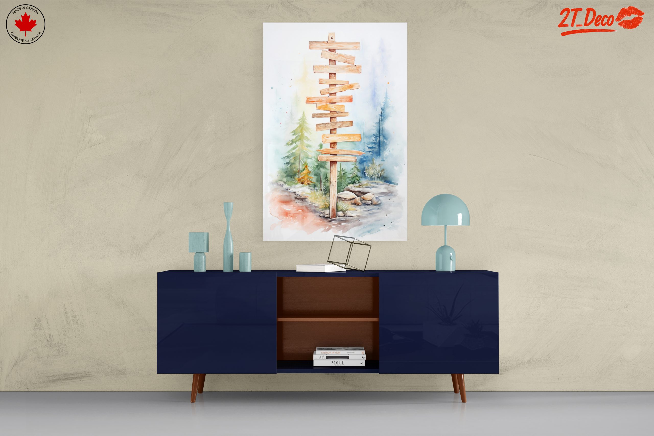 Wooden Signpost in Serene Forest - Image 8