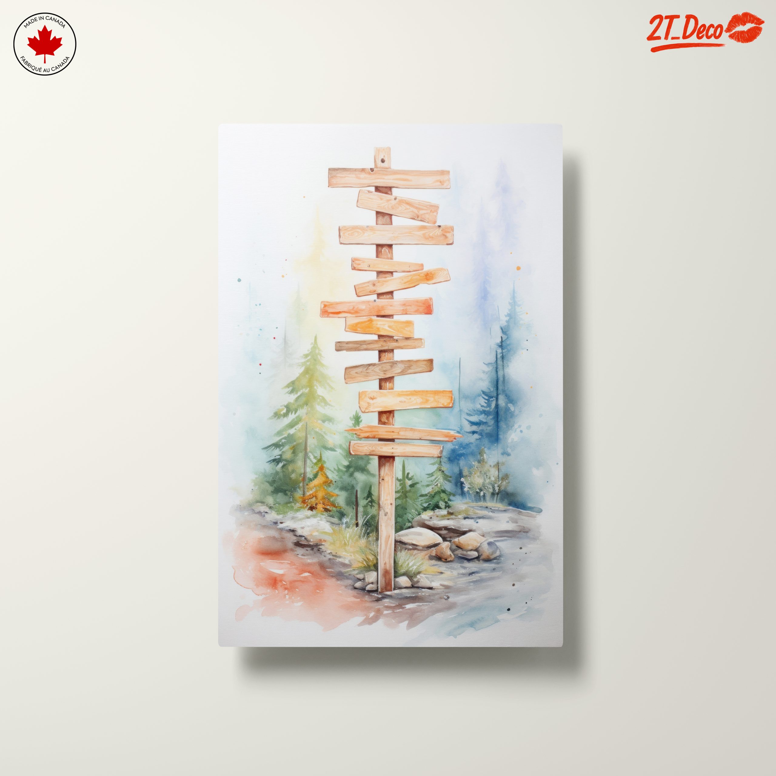Wooden Signpost in Serene Forest - Image 10