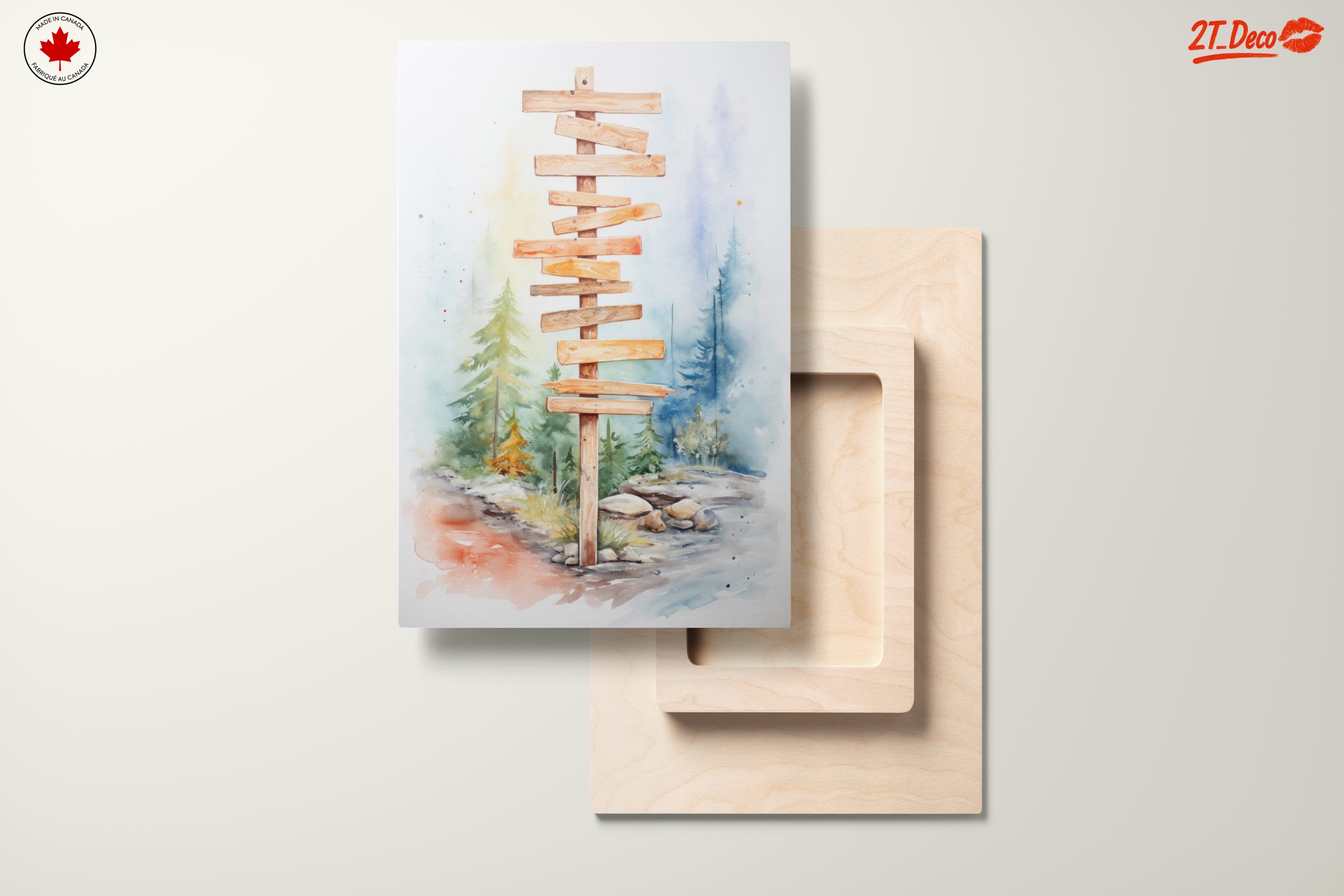 Wooden Signpost in Serene Forest - Image 11