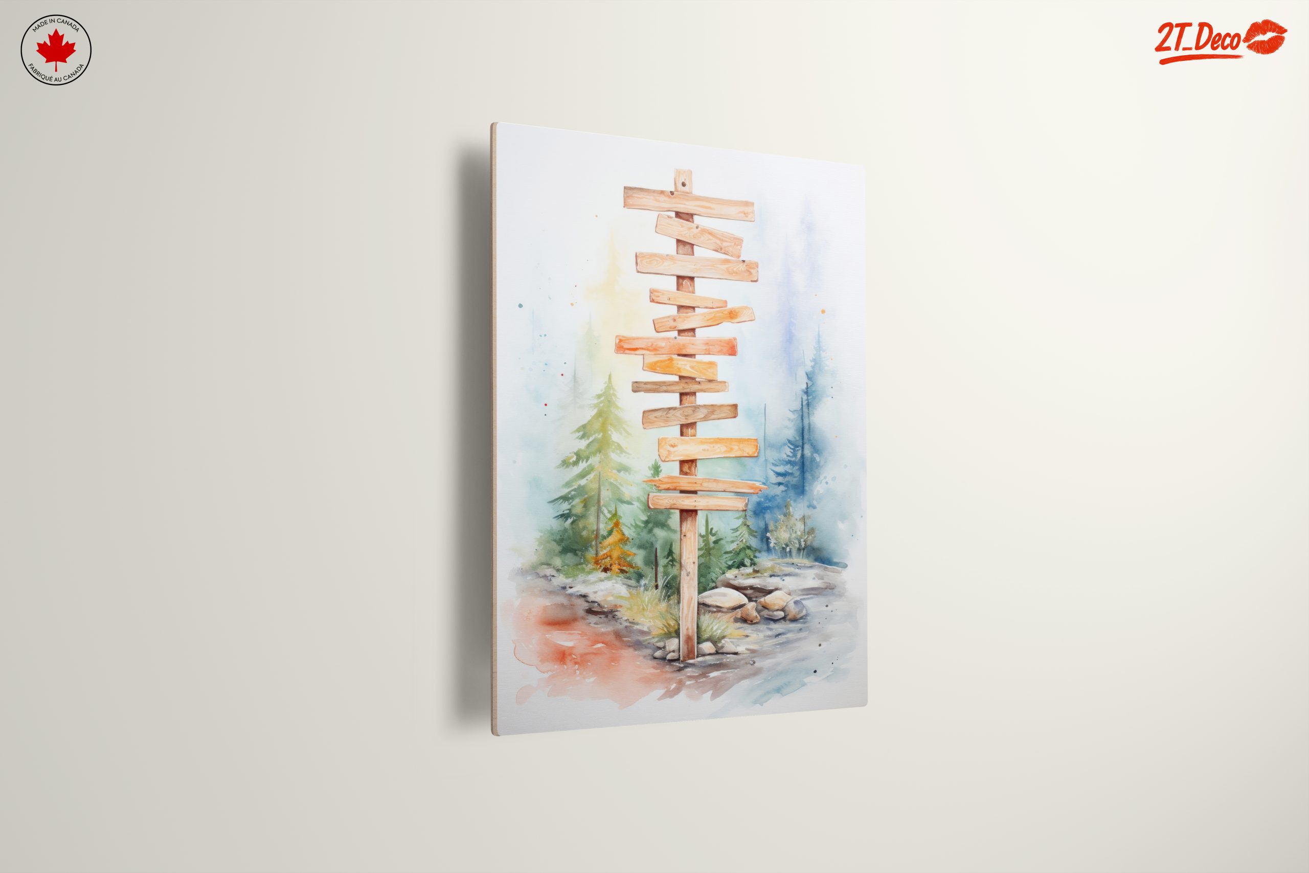 Wooden Signpost in Serene Forest - Image 13