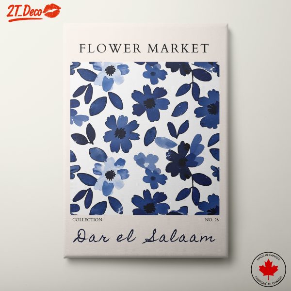 Blue Floral Pattern Art for Unique Decor