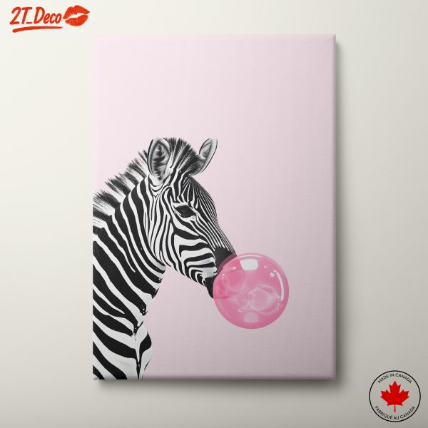 Zebra Blowing Bubble Gum Art