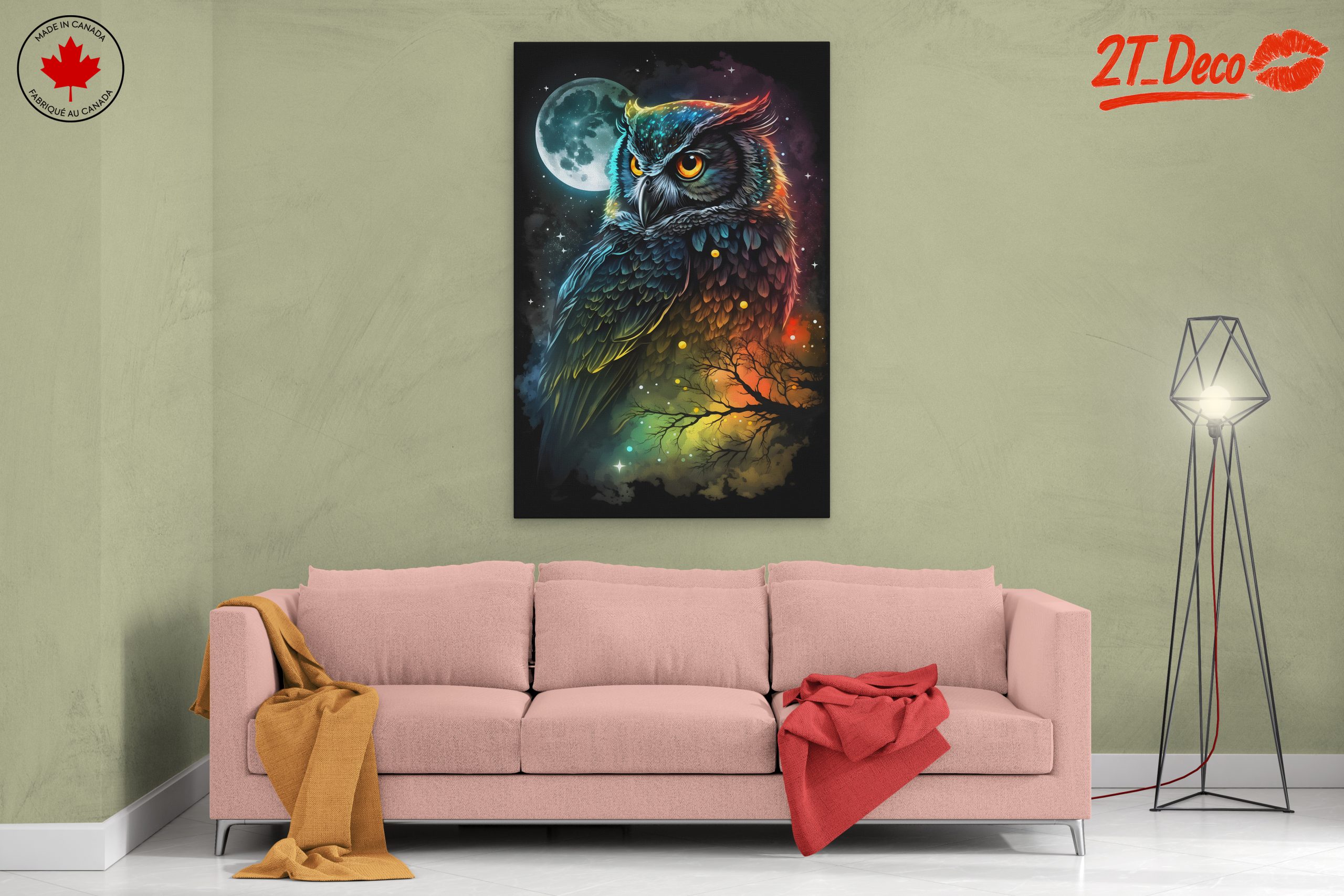 Colorful Whimsical Owl Art - Image 2