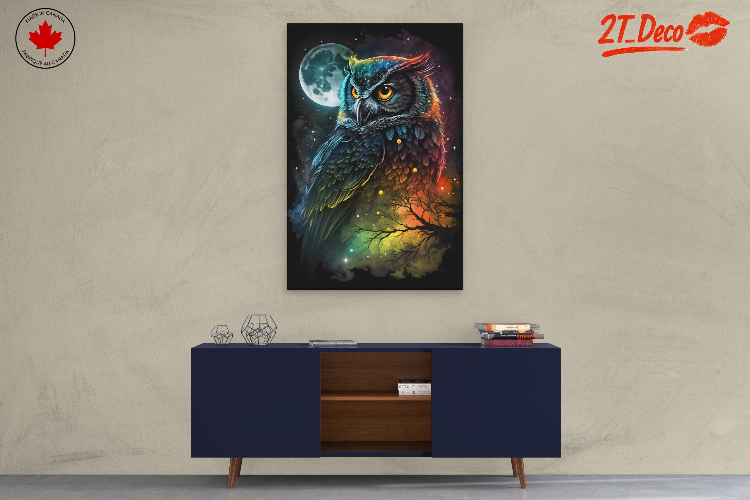 Colorful Whimsical Owl Art - Image 3