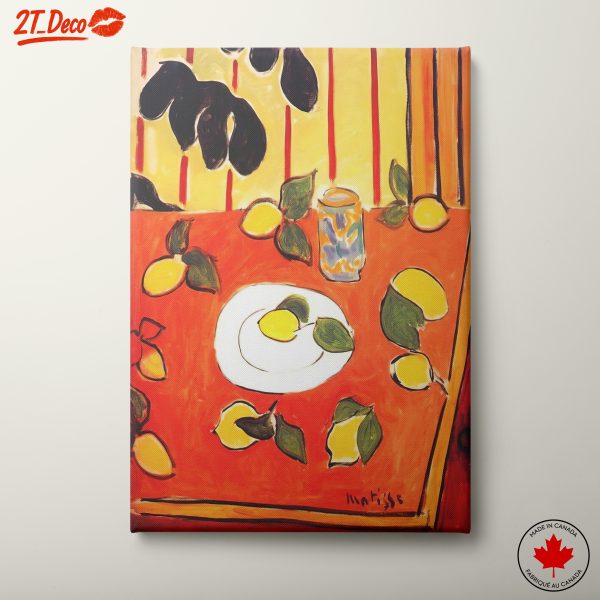 Vibrant Abstract Lemons on Red Background