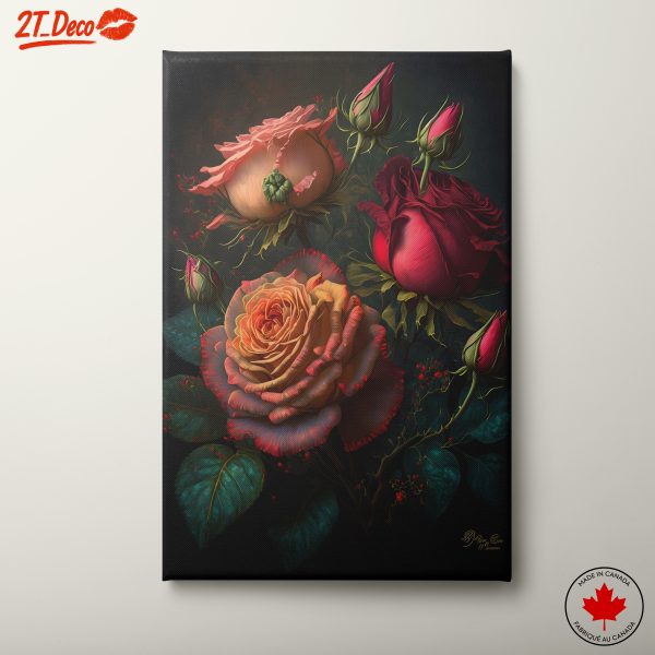 Beautiful Floral Arrangement of Colorful Roses