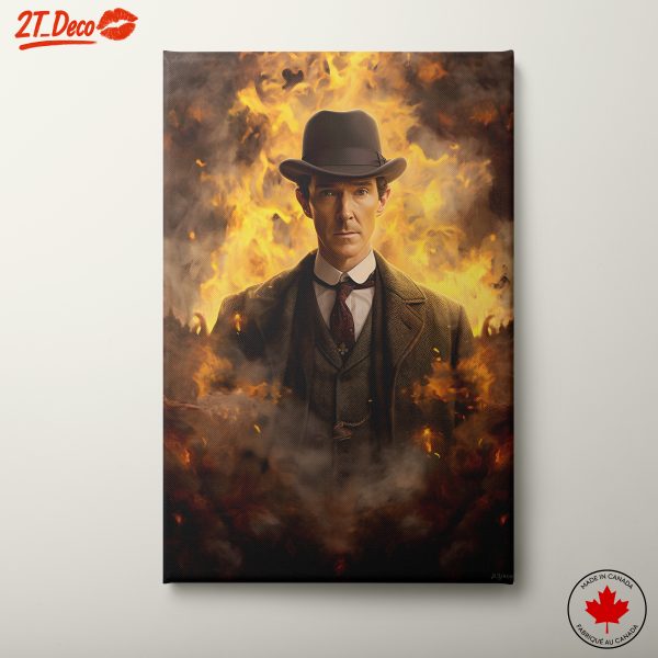 Dramatic Character Portrait with Fiery Background