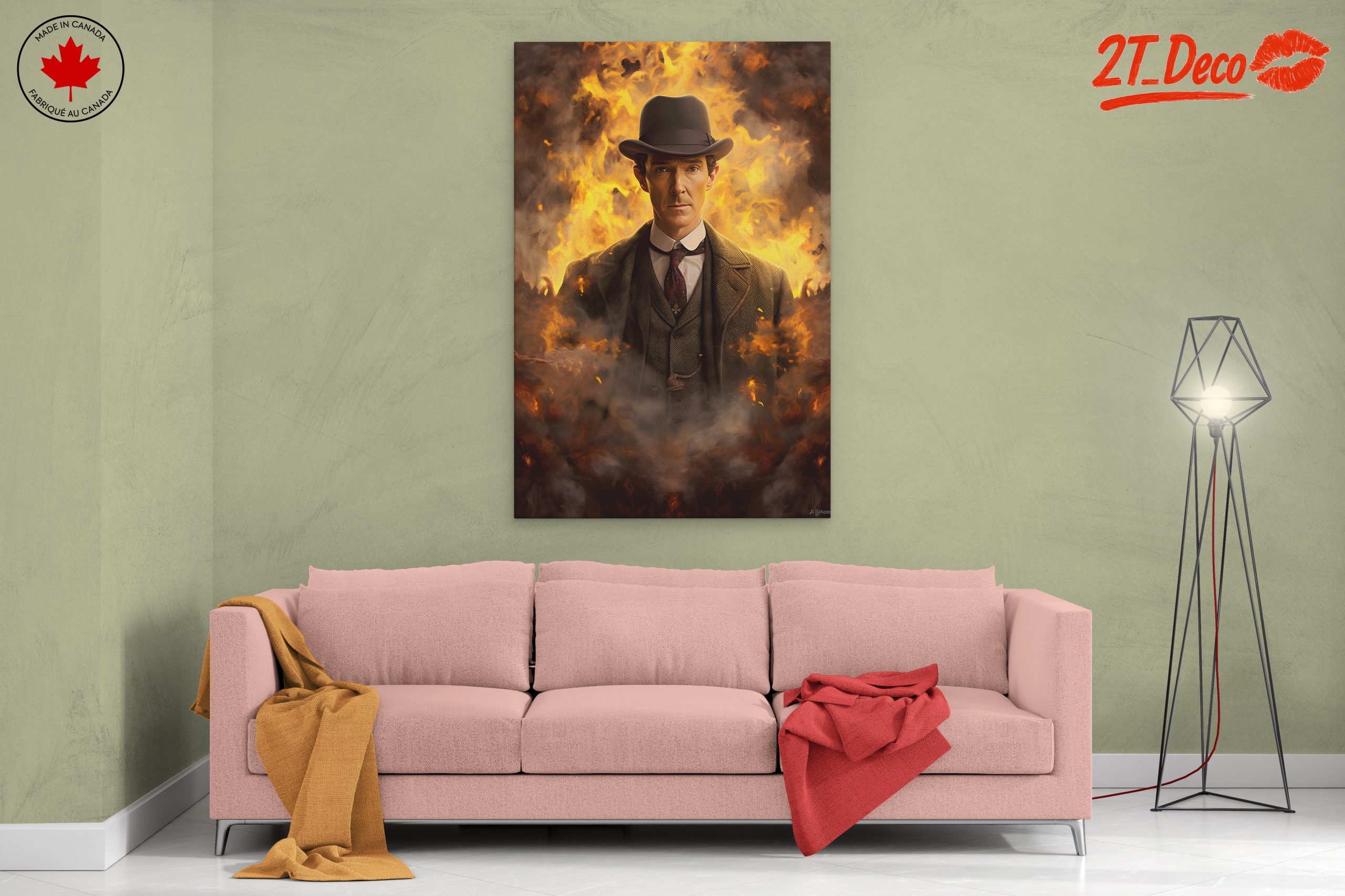 Dramatic Character Portrait with Fiery Background - Image 2