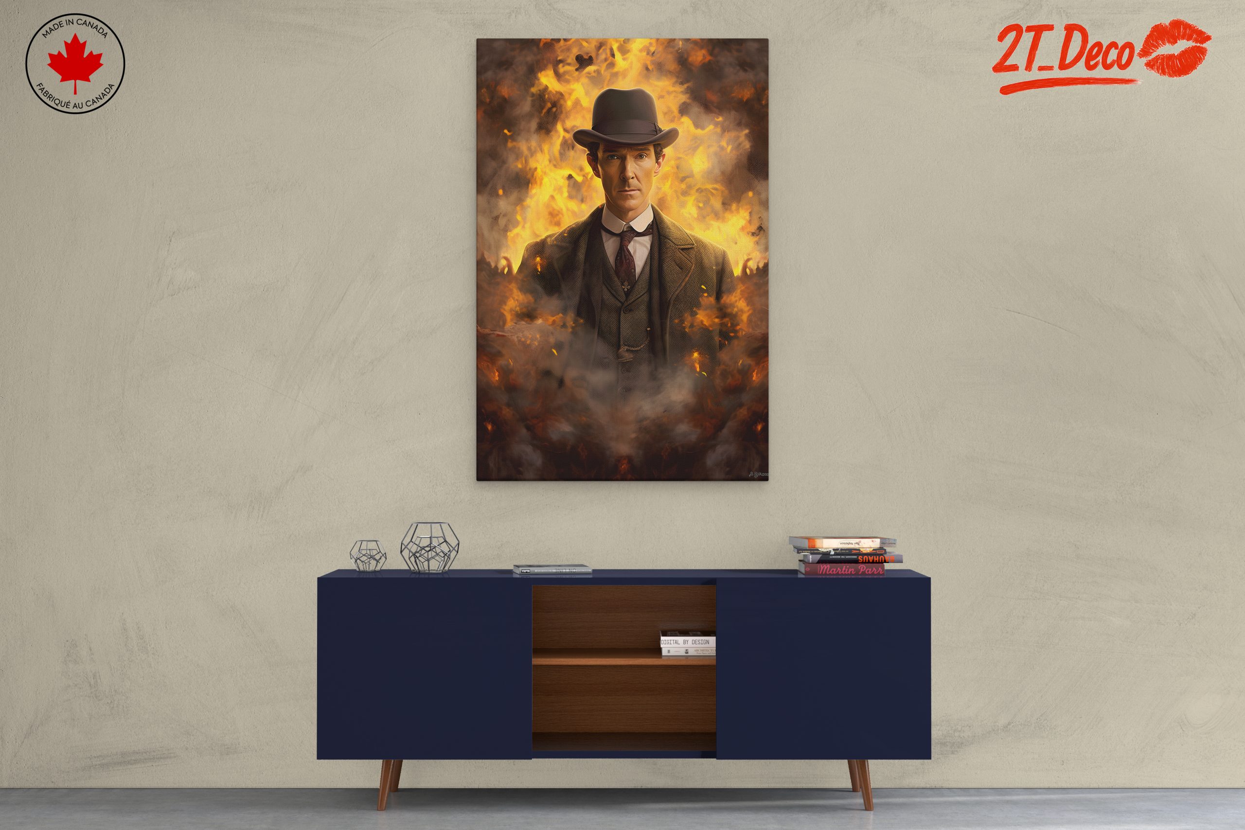 Dramatic Character Portrait with Fiery Background - Image 3
