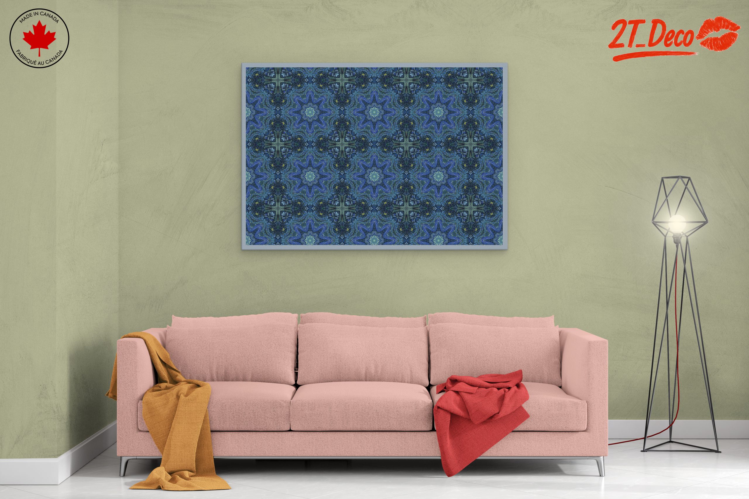 Dynamic Abstract Pattern in Blue and Green - Image 2