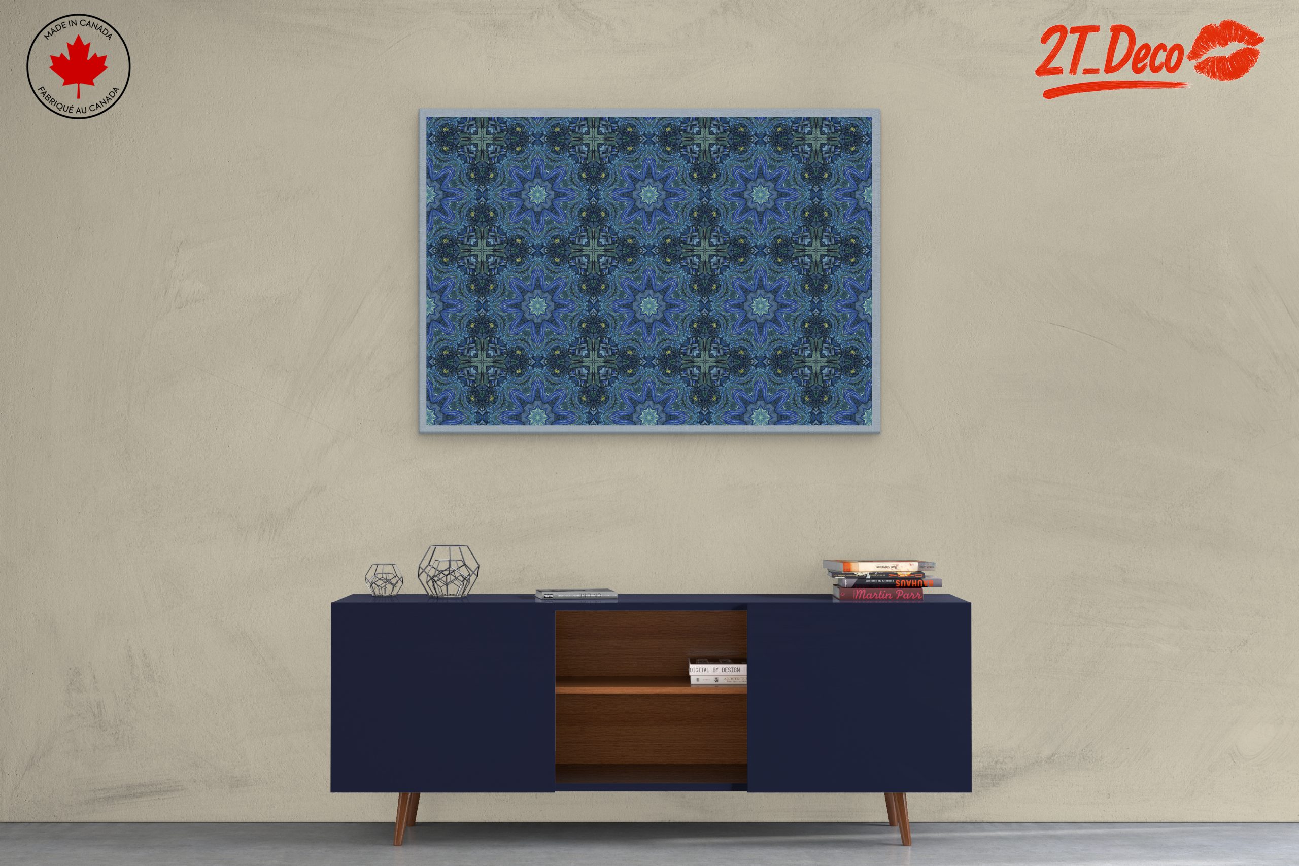 Dynamic Abstract Pattern in Blue and Green - Image 3