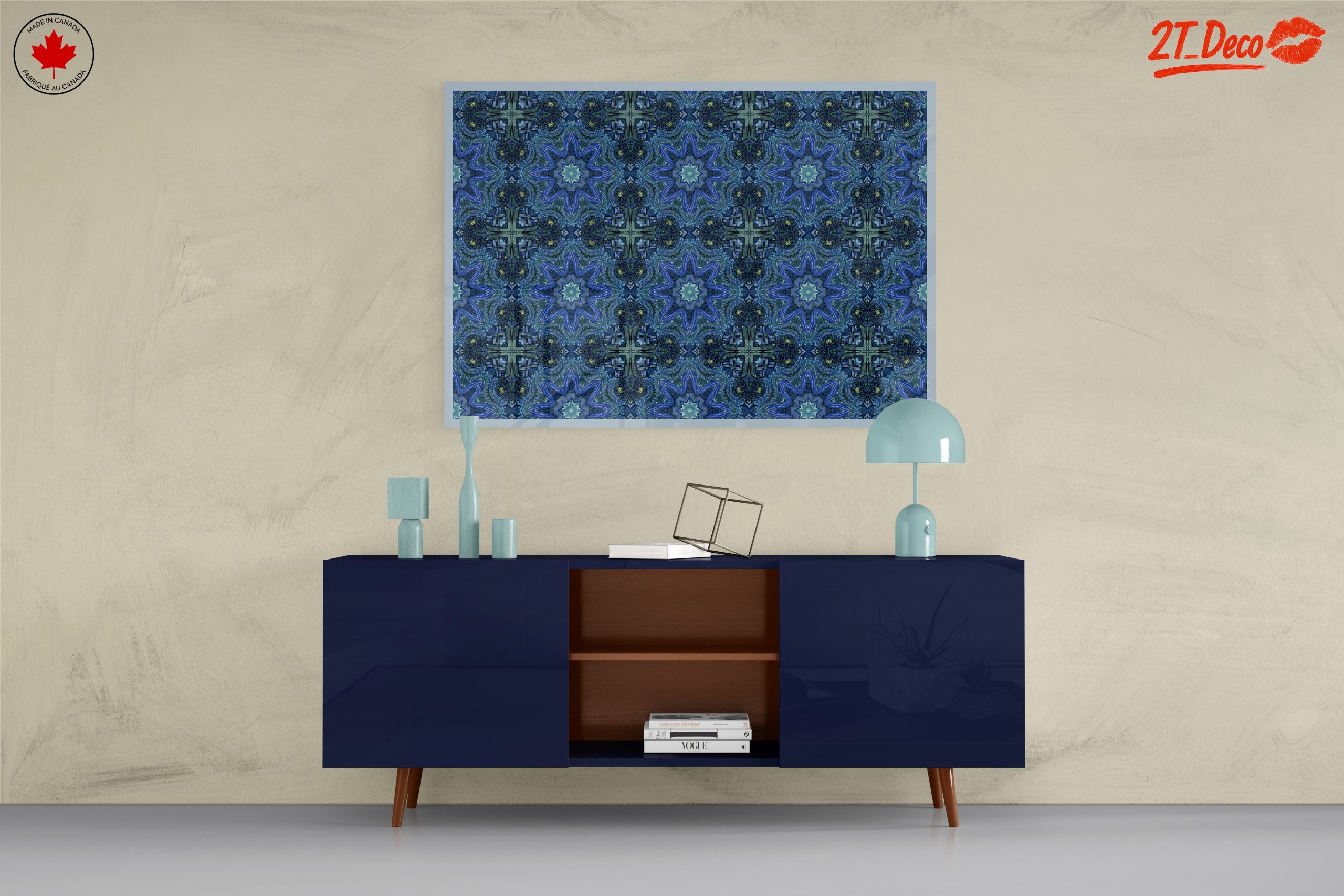 Dynamic Abstract Pattern in Blue and Green - Image 8