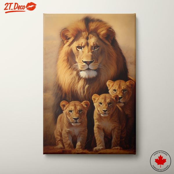 Majestic Lion and Cub Family Artwork 2