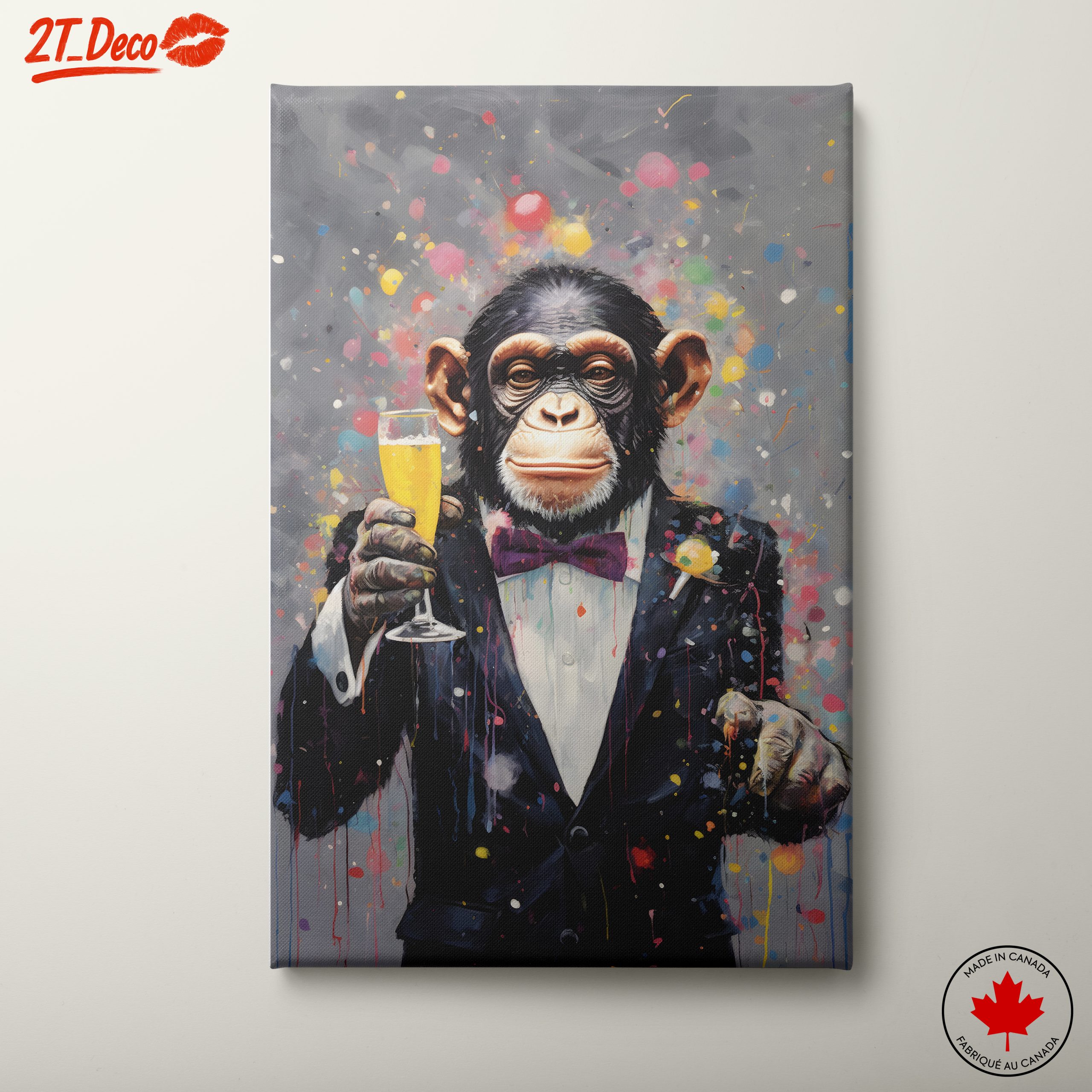 Whimsical Monkey in Suit Cheers