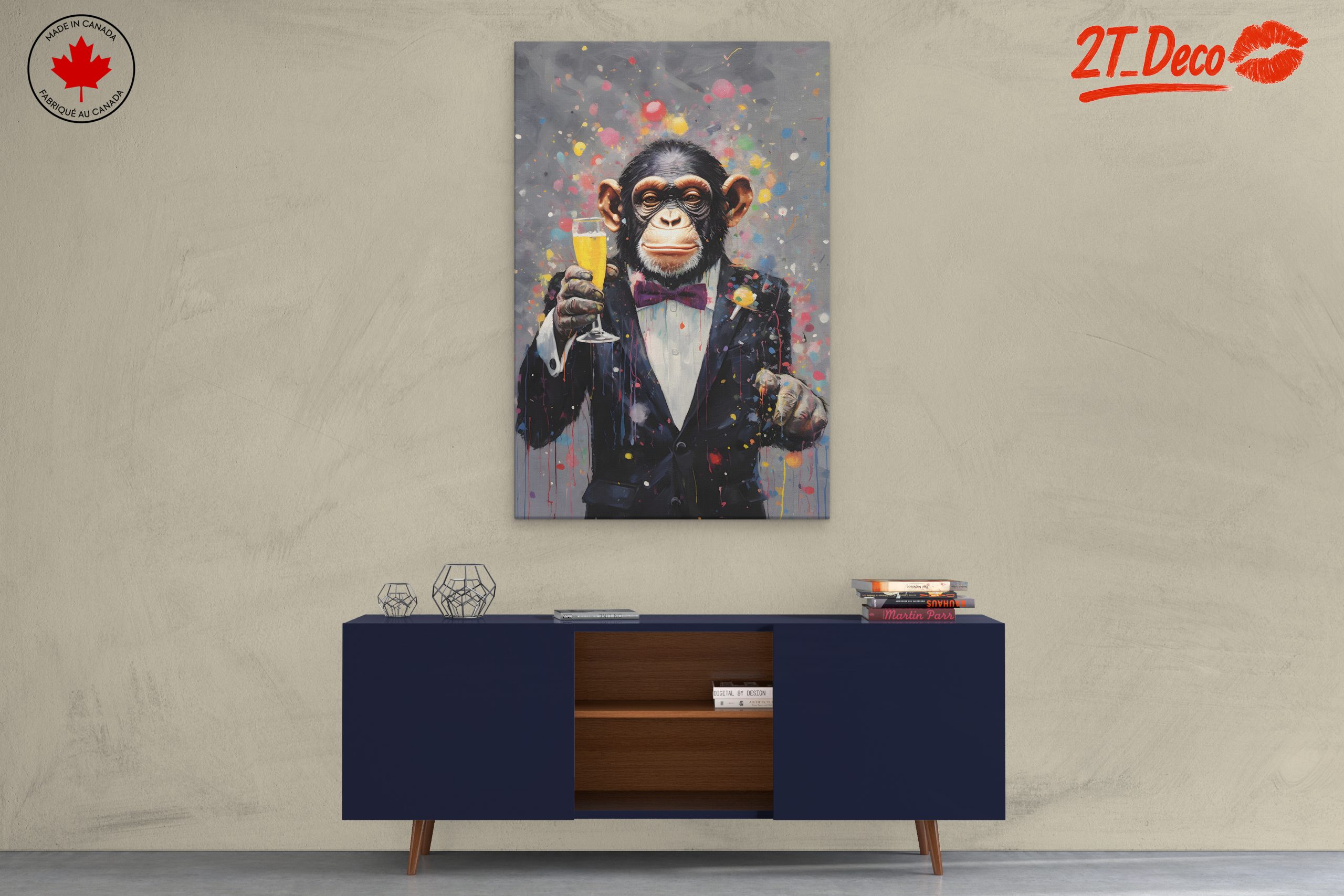 Whimsical Monkey in Suit Cheers - Image 3