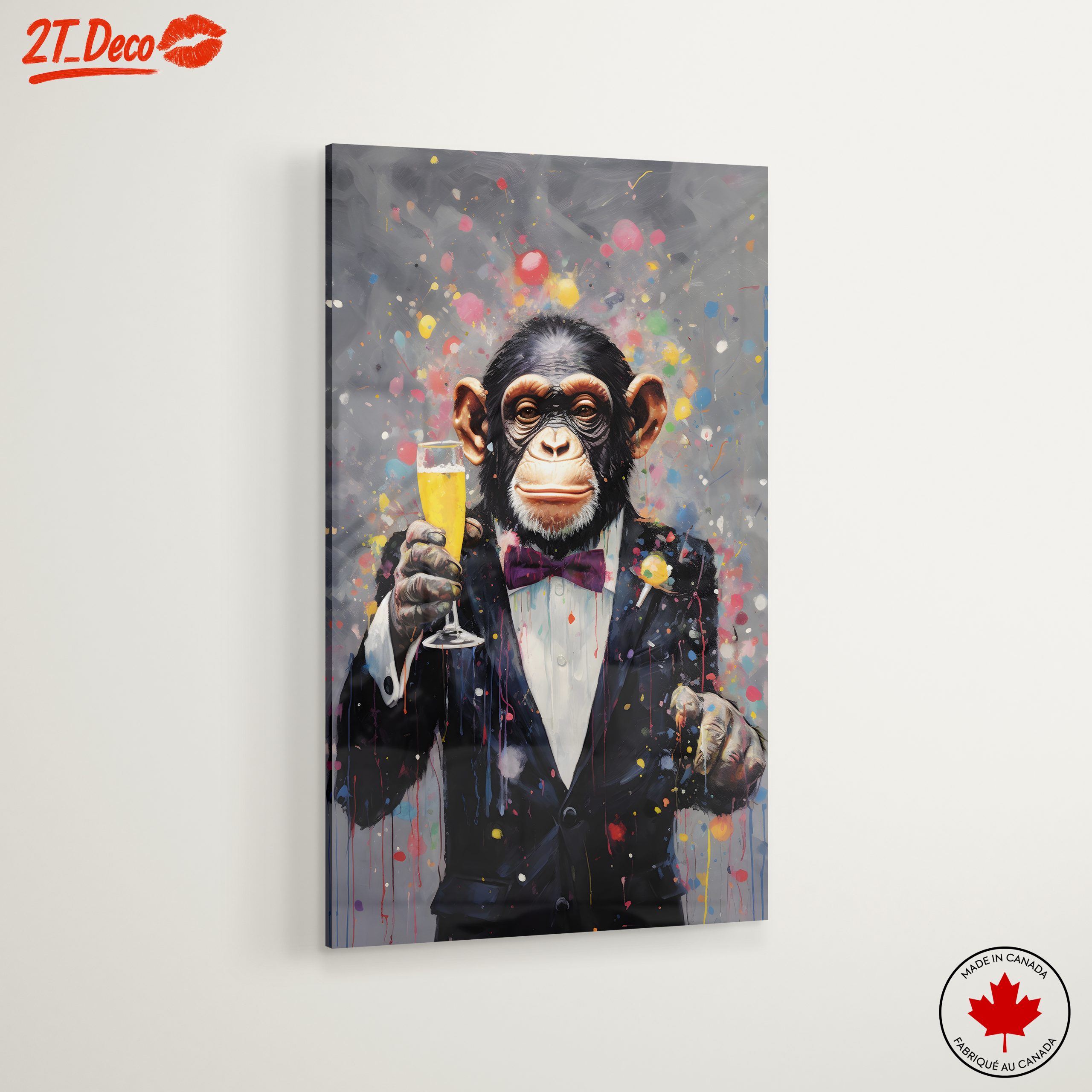 Whimsical Monkey in Suit Cheers - Image 6