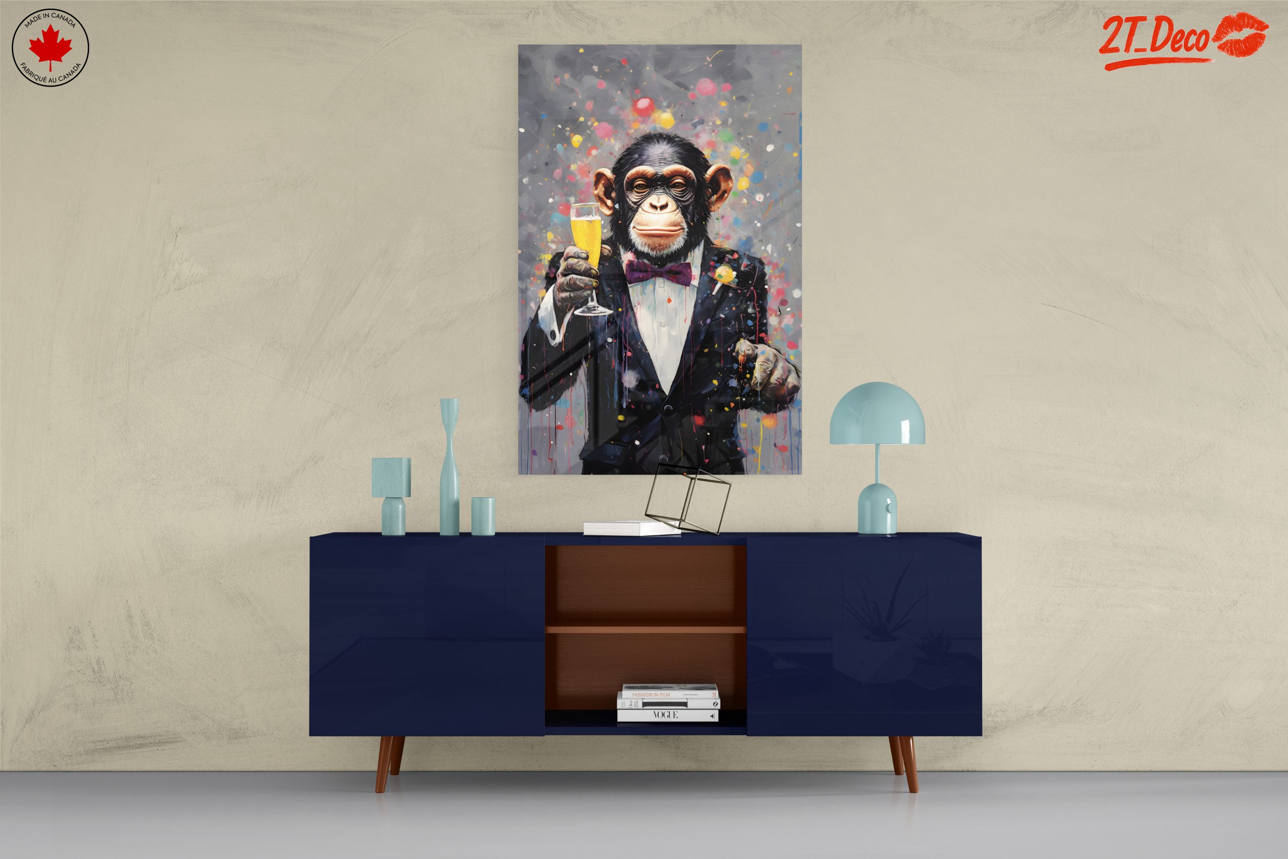 Whimsical Monkey in Suit Cheers - Image 8