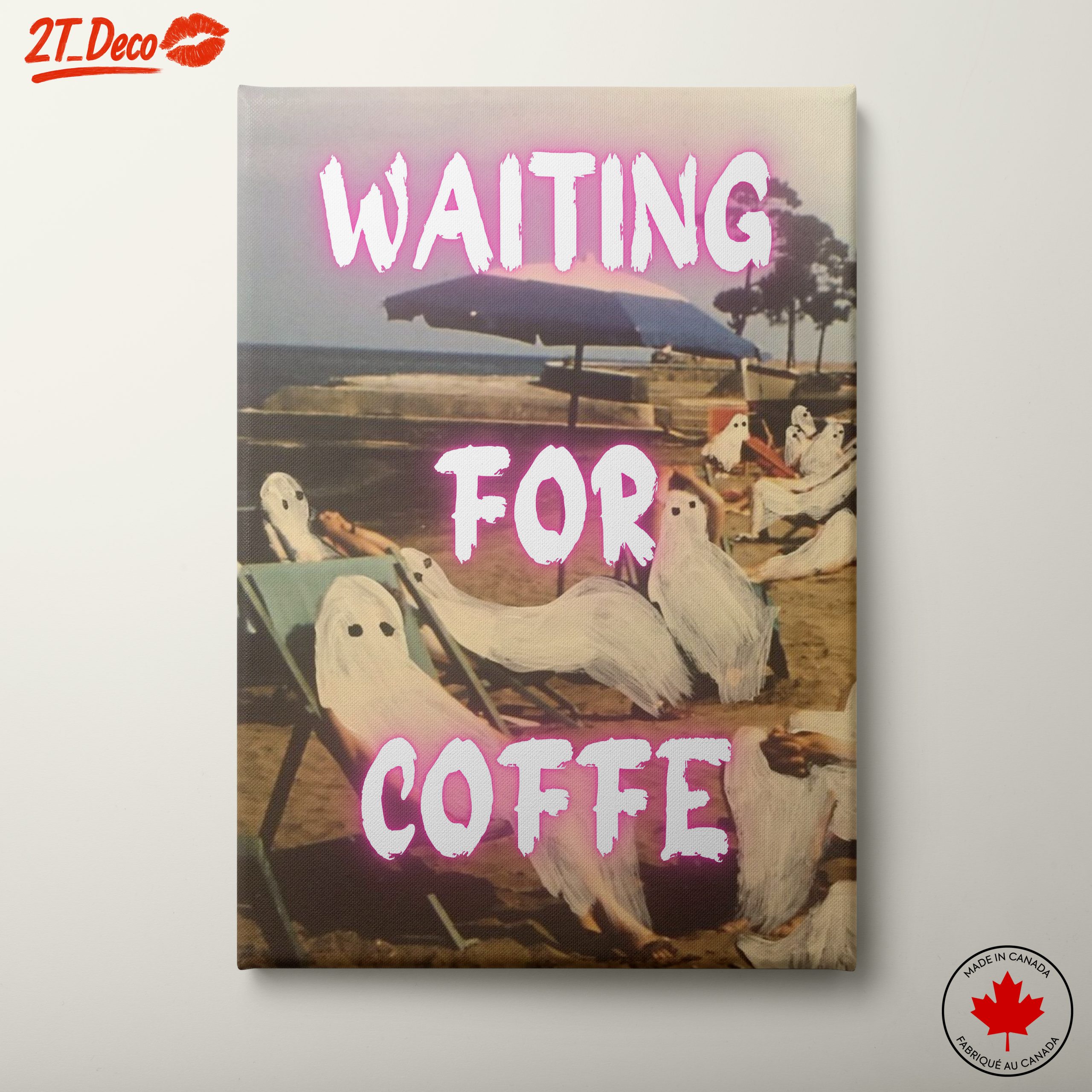 Waiting for Coffee Whimsical Illustration