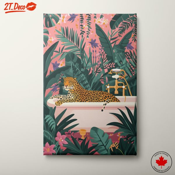 Leopard Relaxing in Tropical Oasis