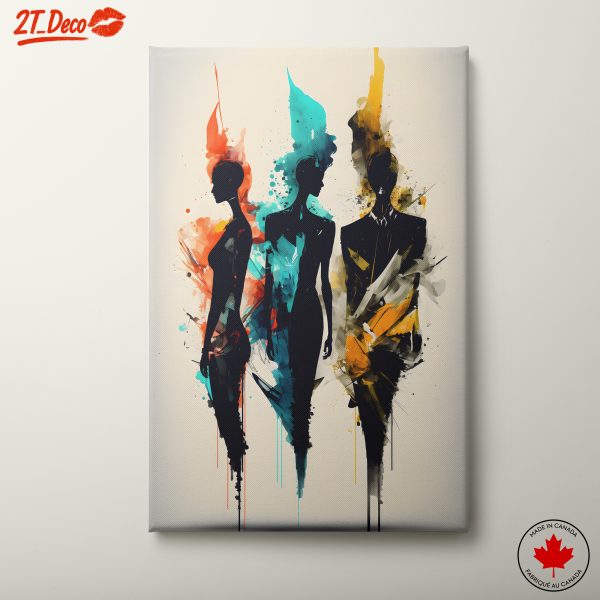 Abstract Contemporary Portrait Silhouettes