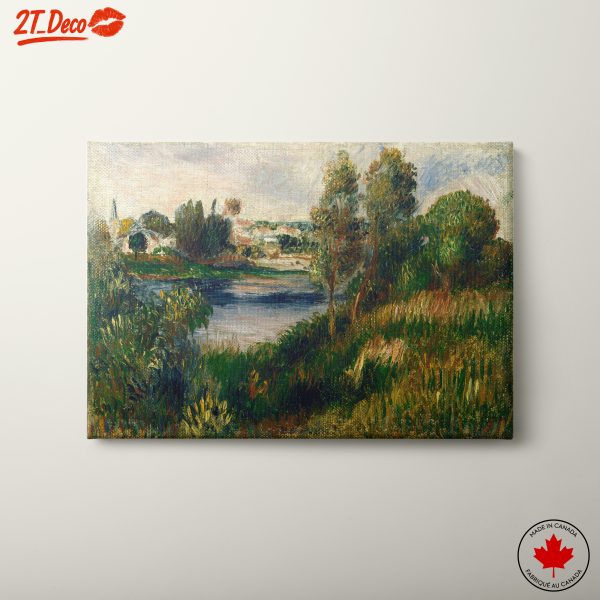 Lush Riverbank Scene in Nature