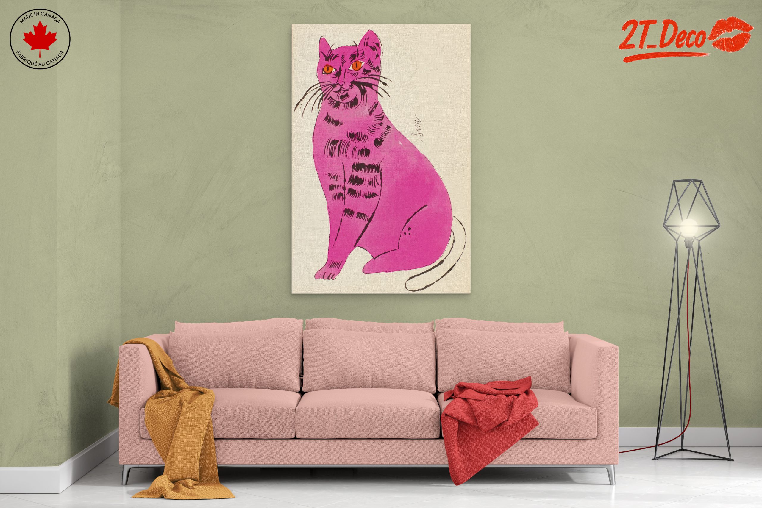 Stylized Purple Cat Artwork - Image 2