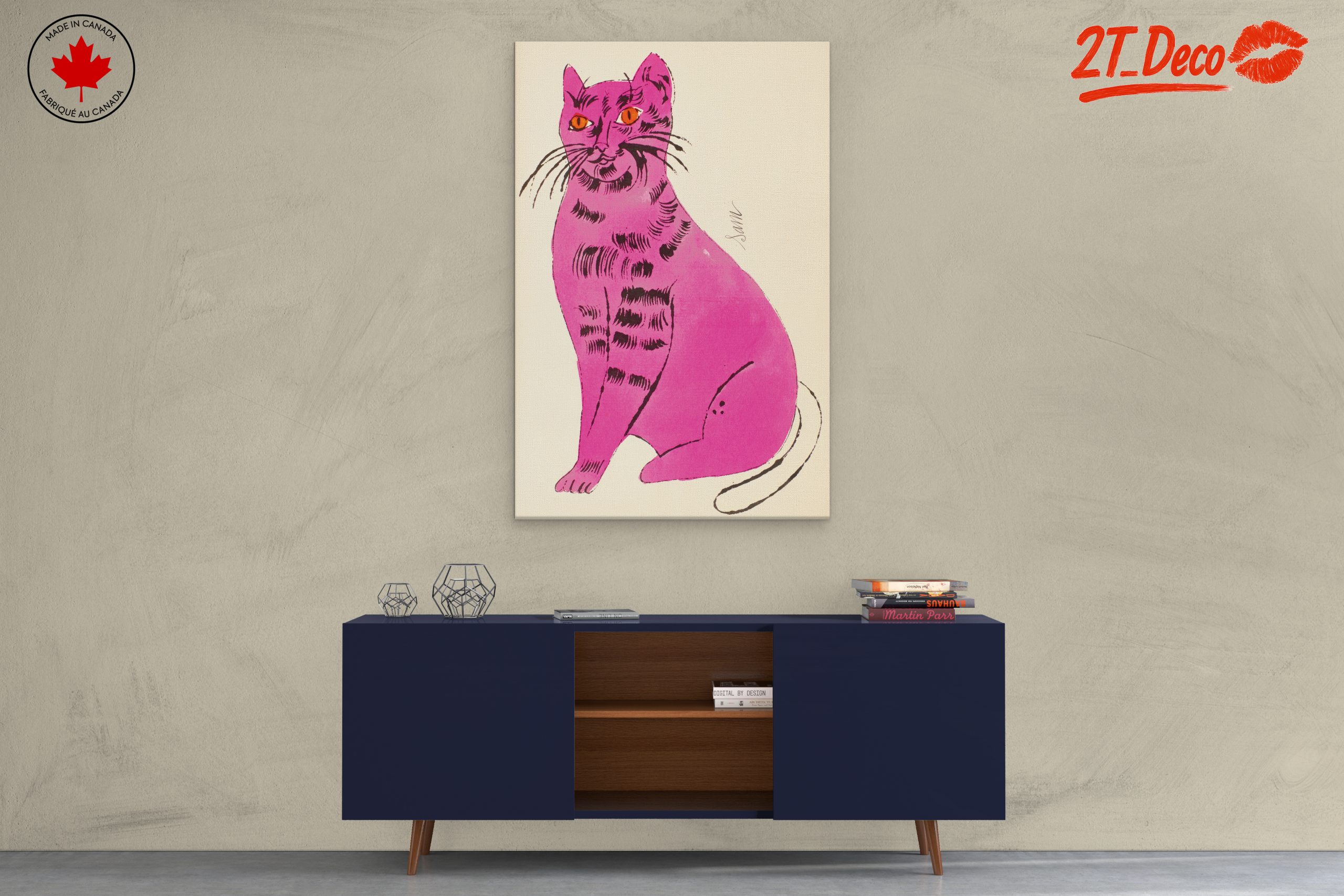 Stylized Purple Cat Artwork - Image 3