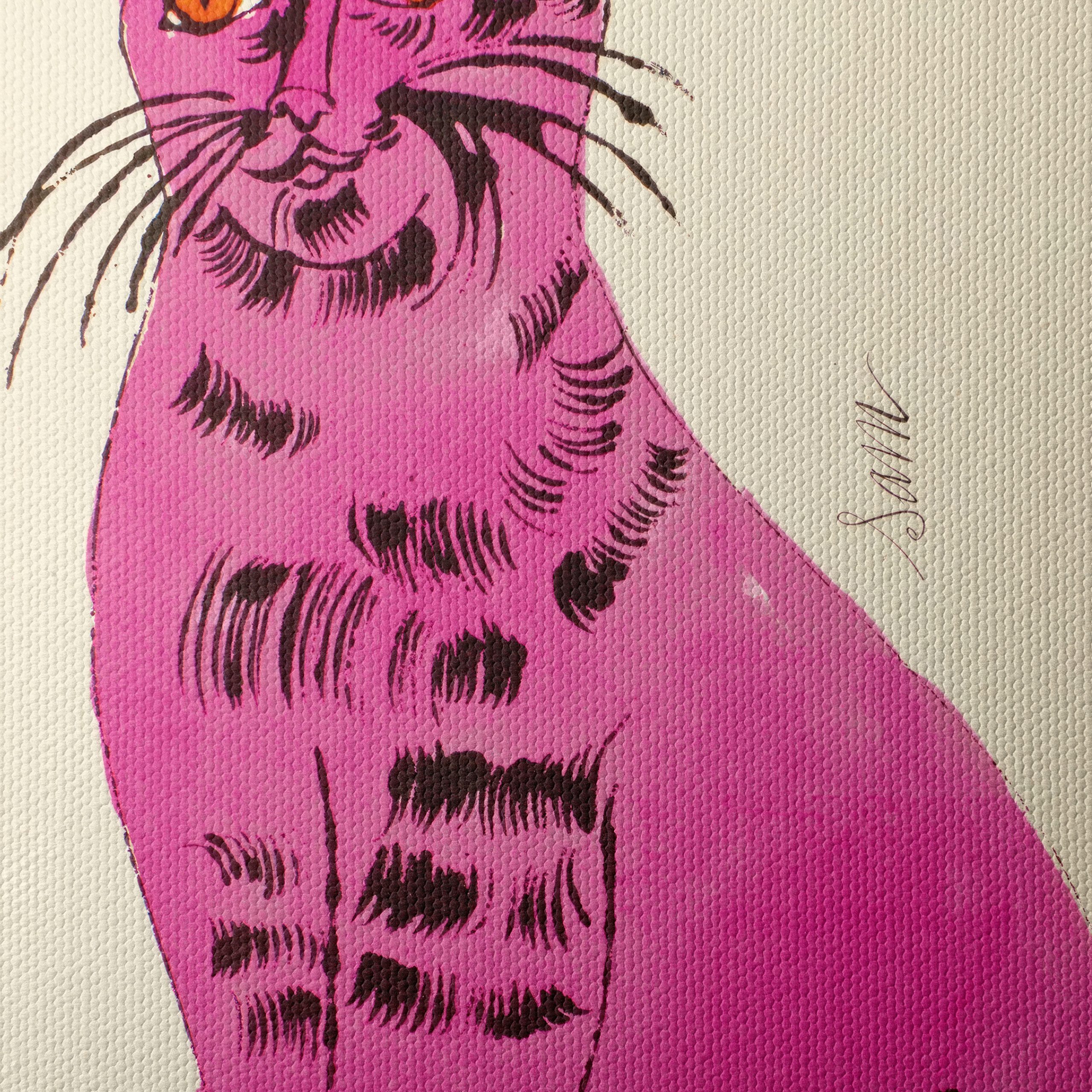 Stylized Purple Cat Artwork - Image 4