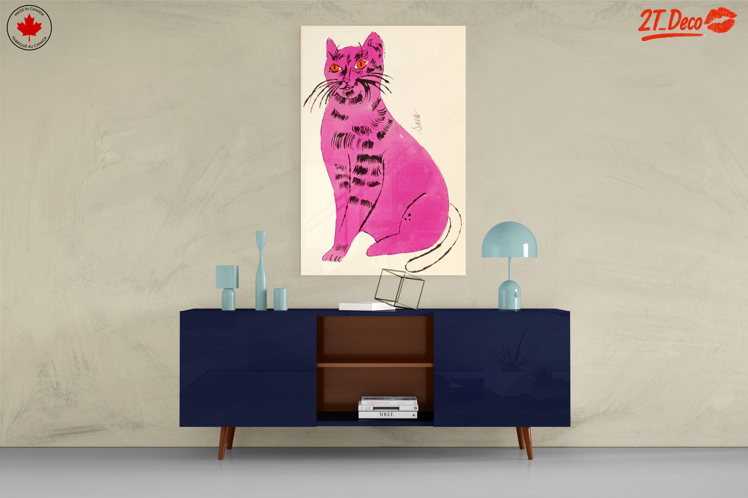 Stylized Purple Cat Artwork - Image 8