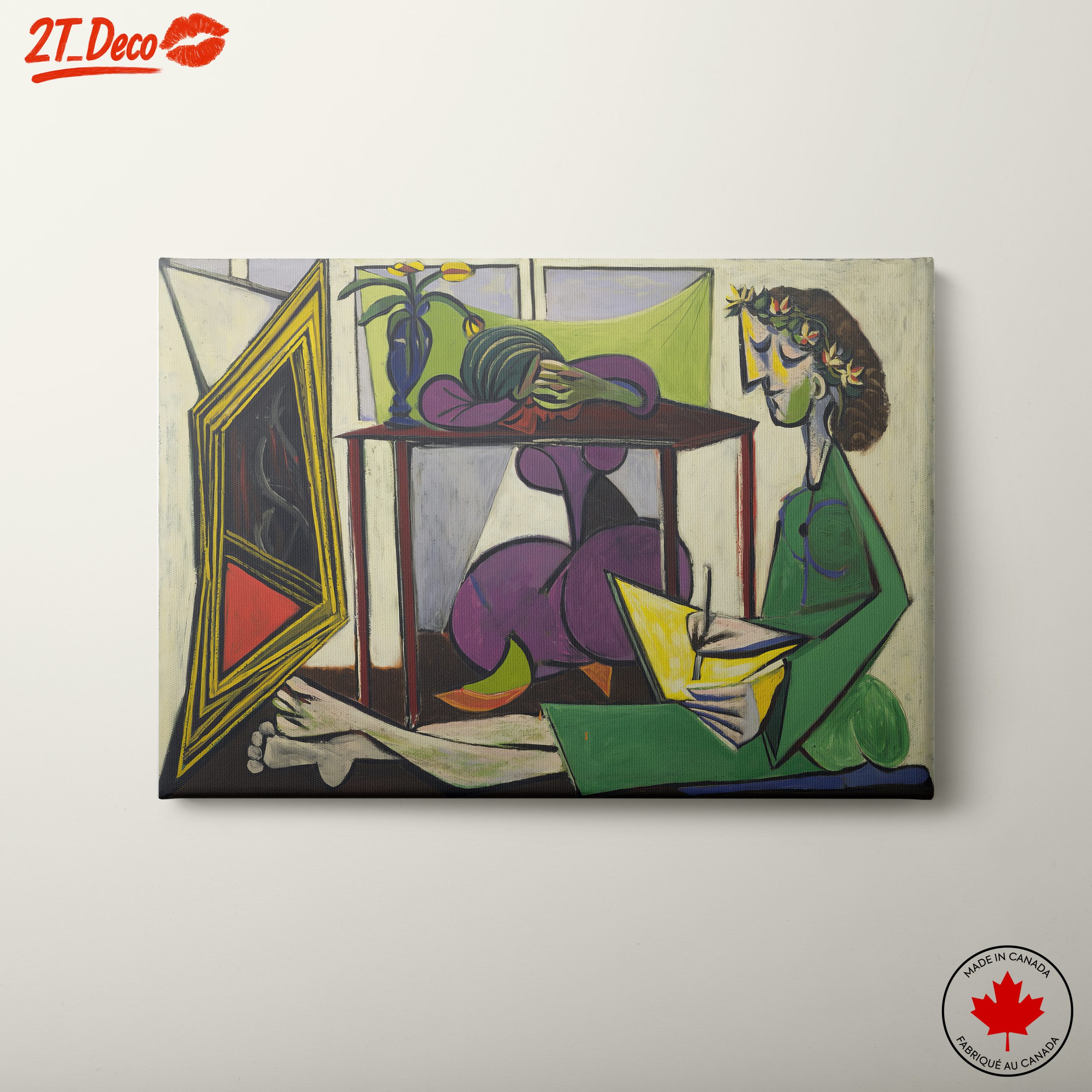 Modern Artistic Portrait Featuring Figures and Colors