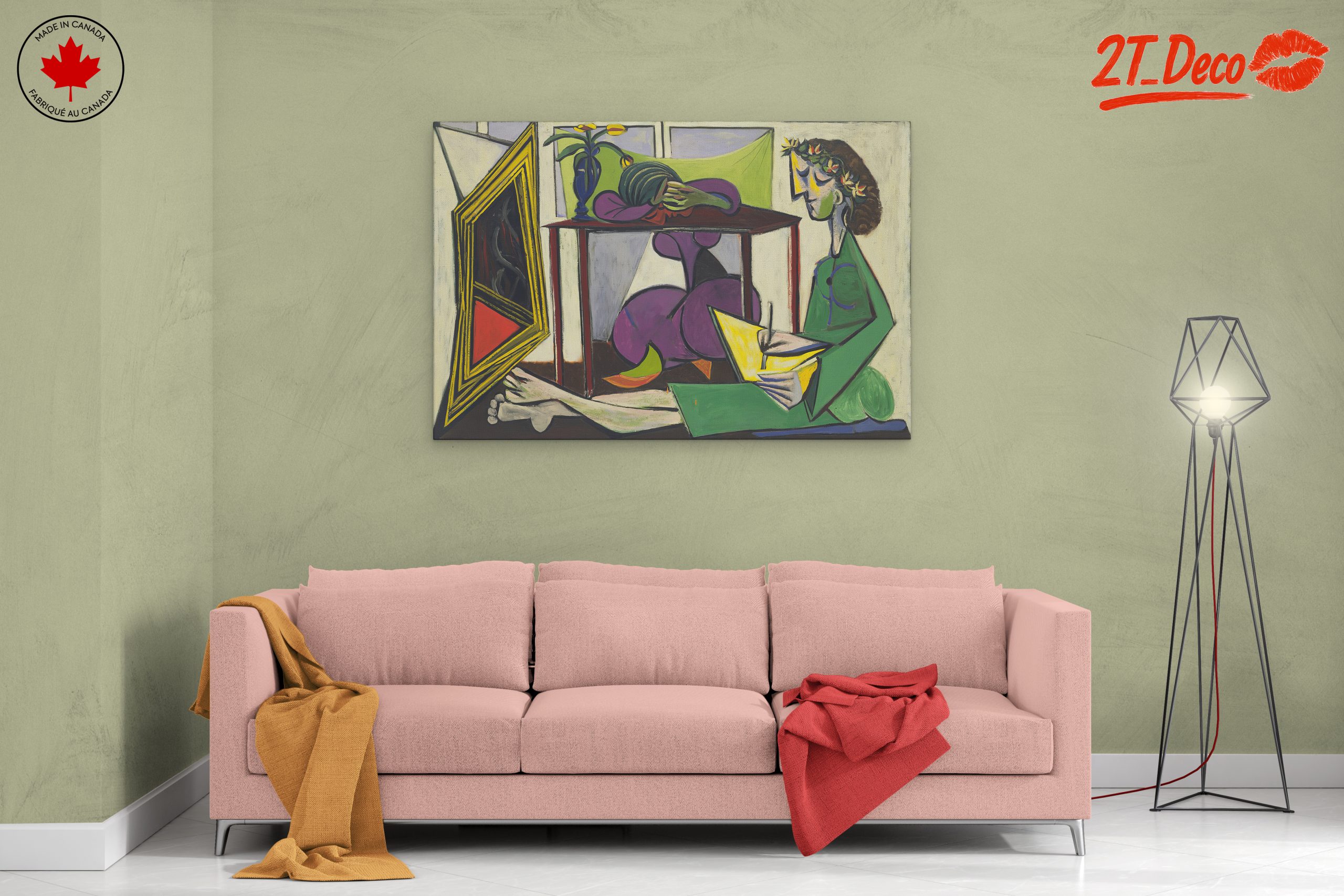 Modern Artistic Portrait Featuring Figures and Colors - Image 2