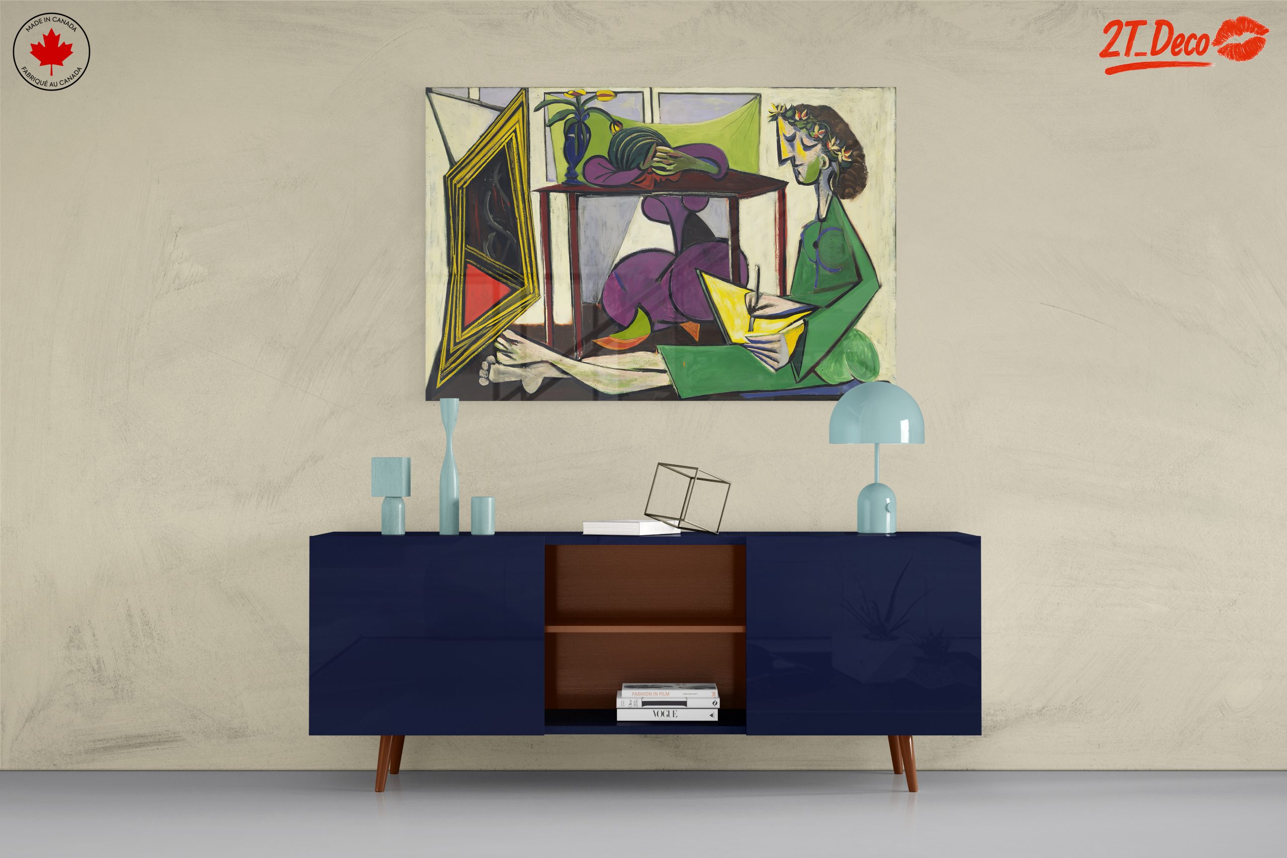 Modern Artistic Portrait Featuring Figures and Colors - Image 8