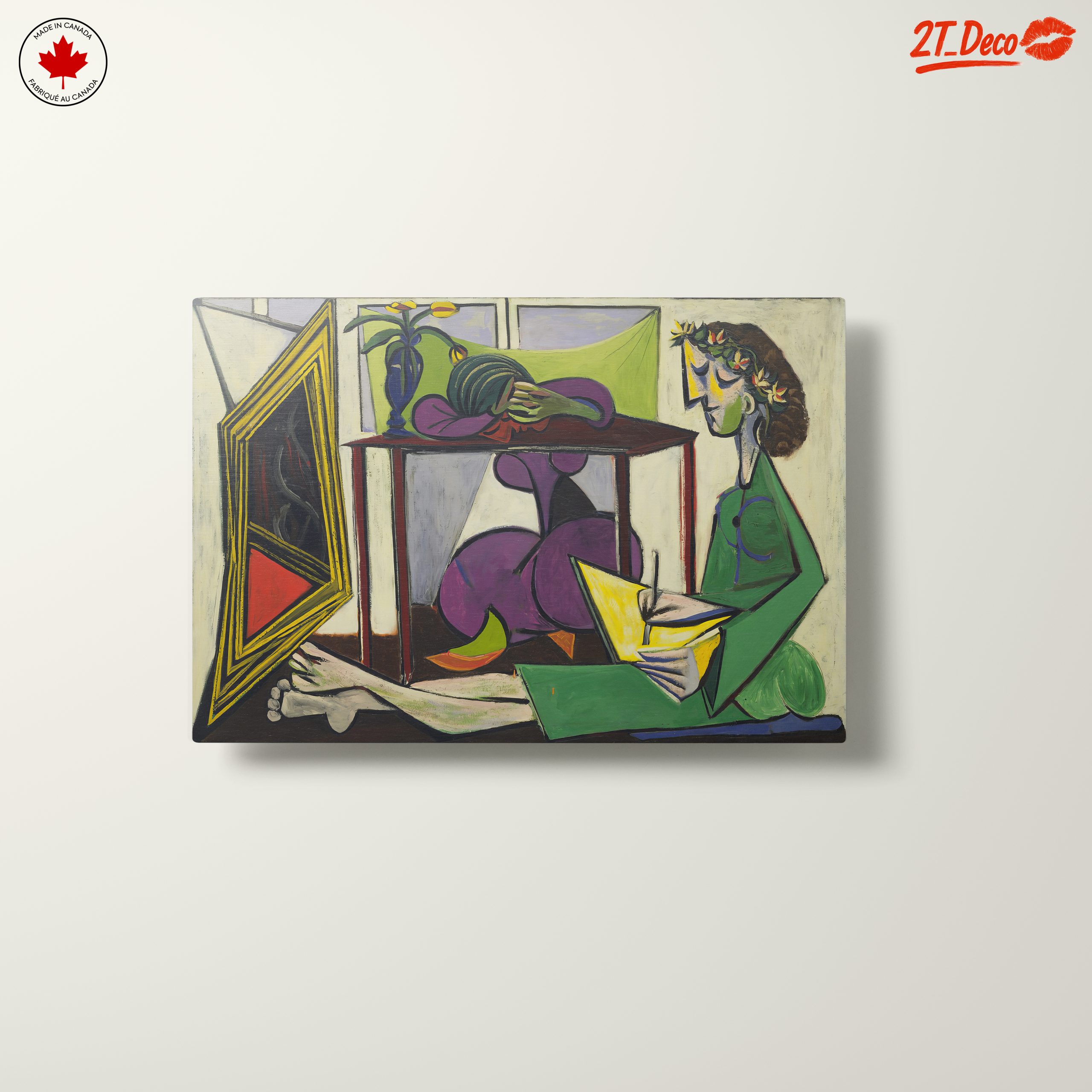 Modern Artistic Portrait Featuring Figures and Colors - Image 10