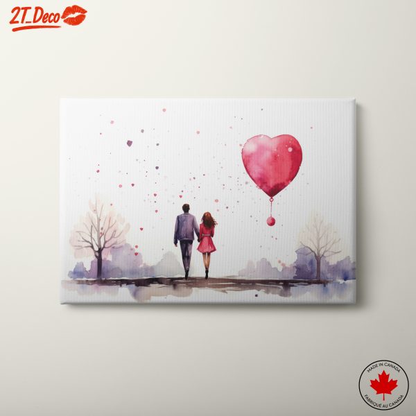 Romantic Couple Under Heart Balloon
