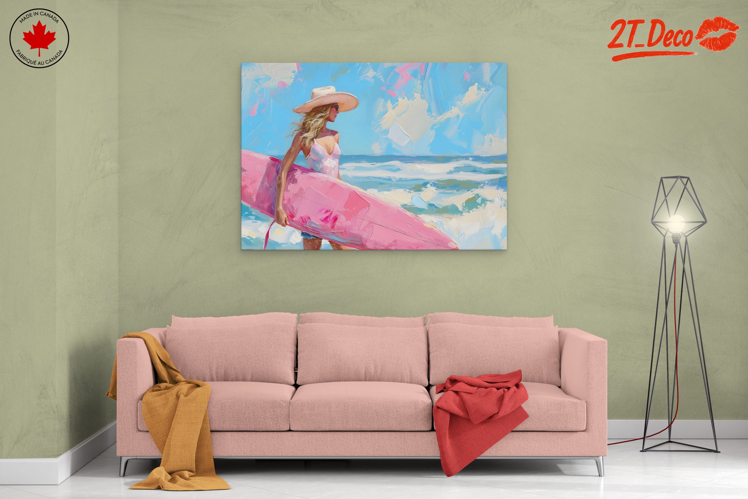 Vibrant Beach Surfing Art - Image 2