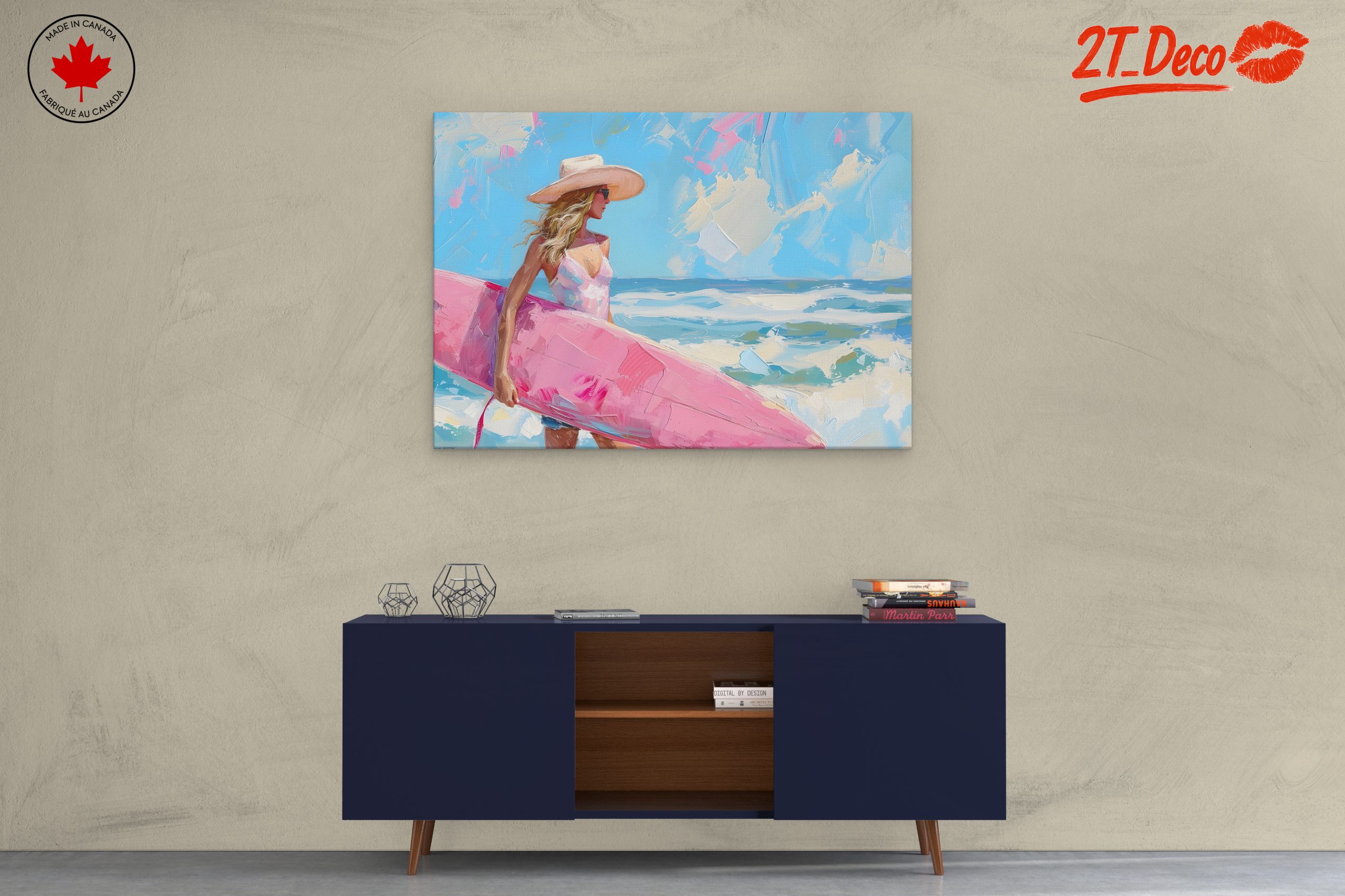 Vibrant Beach Surfing Art - Image 3