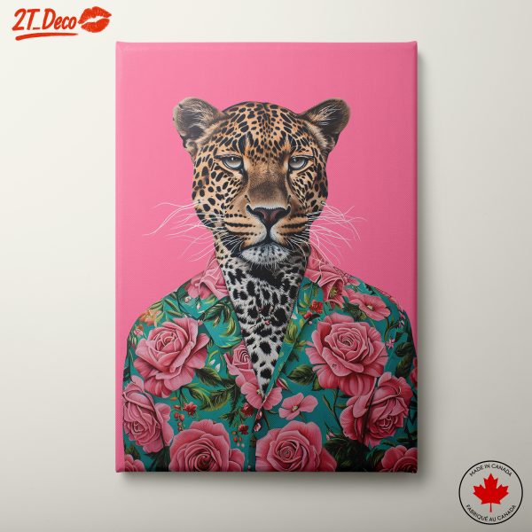 Leopard Wearing Floral Shirt Artwork