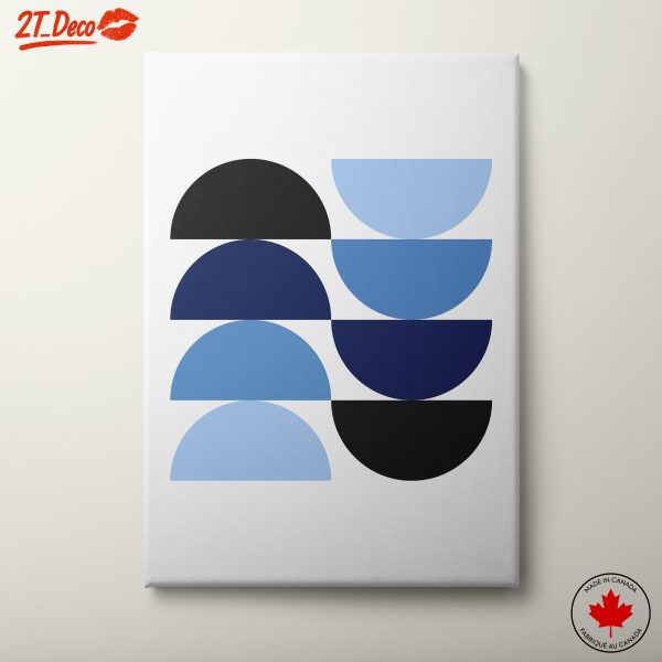 Contemporary Geometric Abstract Art in Blue Tones