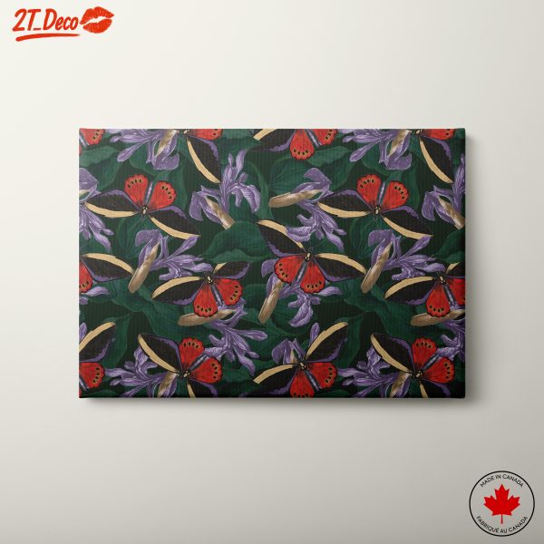 Vibrant Floral Butterfly Pattern Art