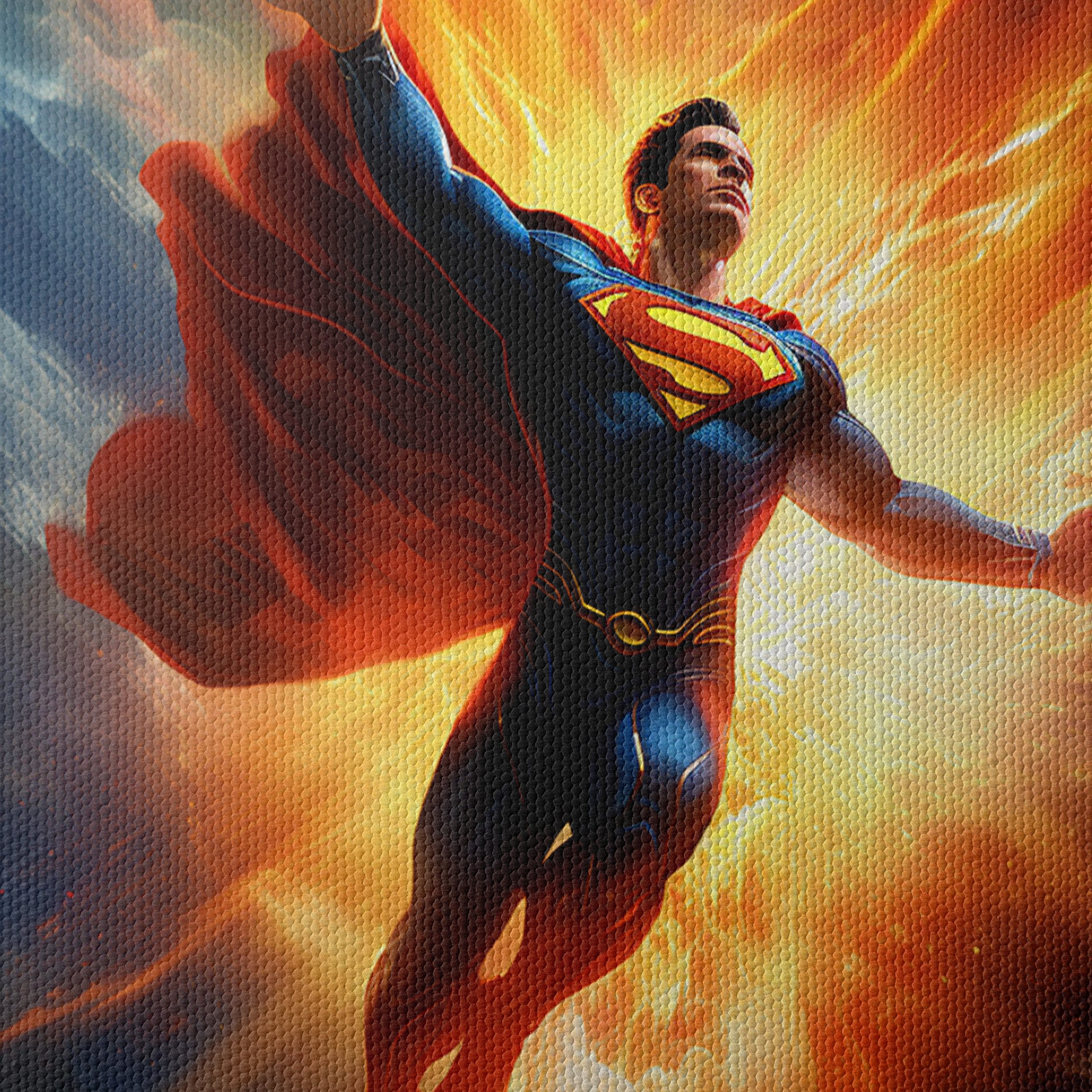 Epic Superman Artwork with Fiery Explosion - Image 4
