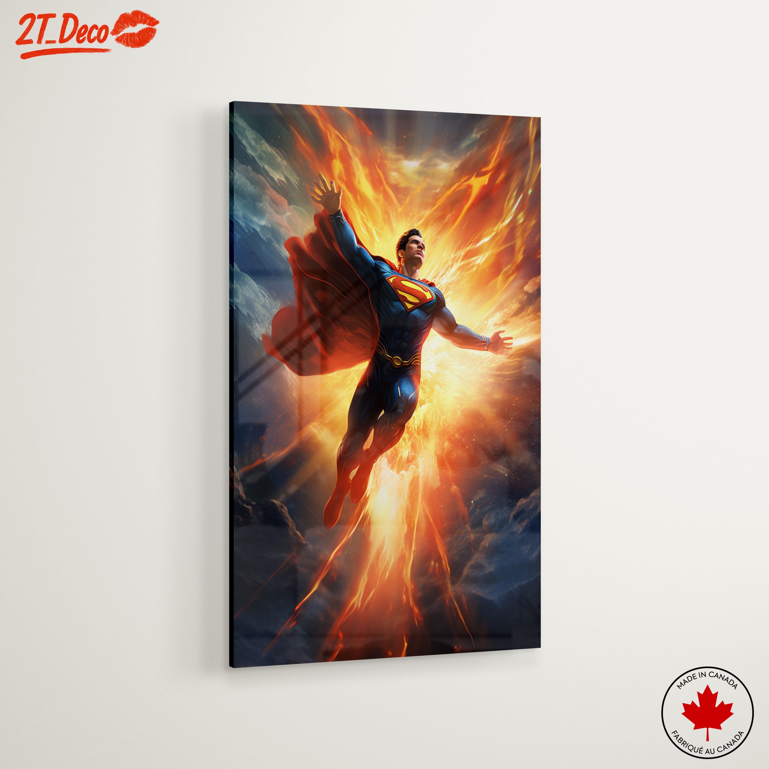 Epic Superman Artwork with Fiery Explosion - Image 6