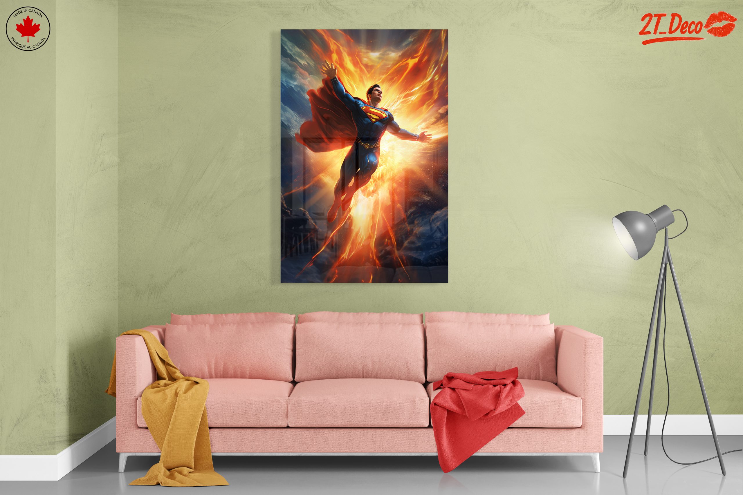 Epic Superman Artwork with Fiery Explosion - Image 7