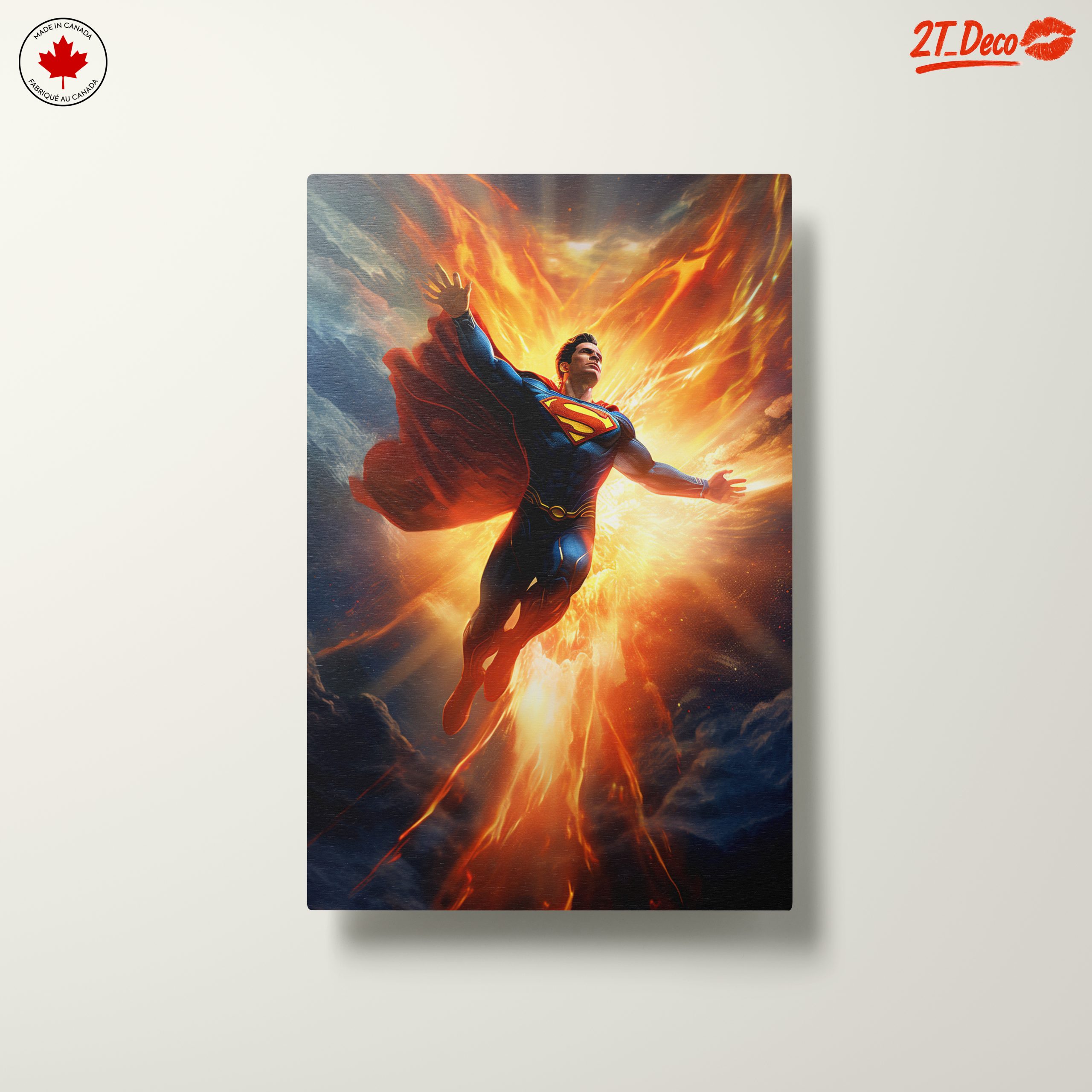 Epic Superman Artwork with Fiery Explosion - Image 10