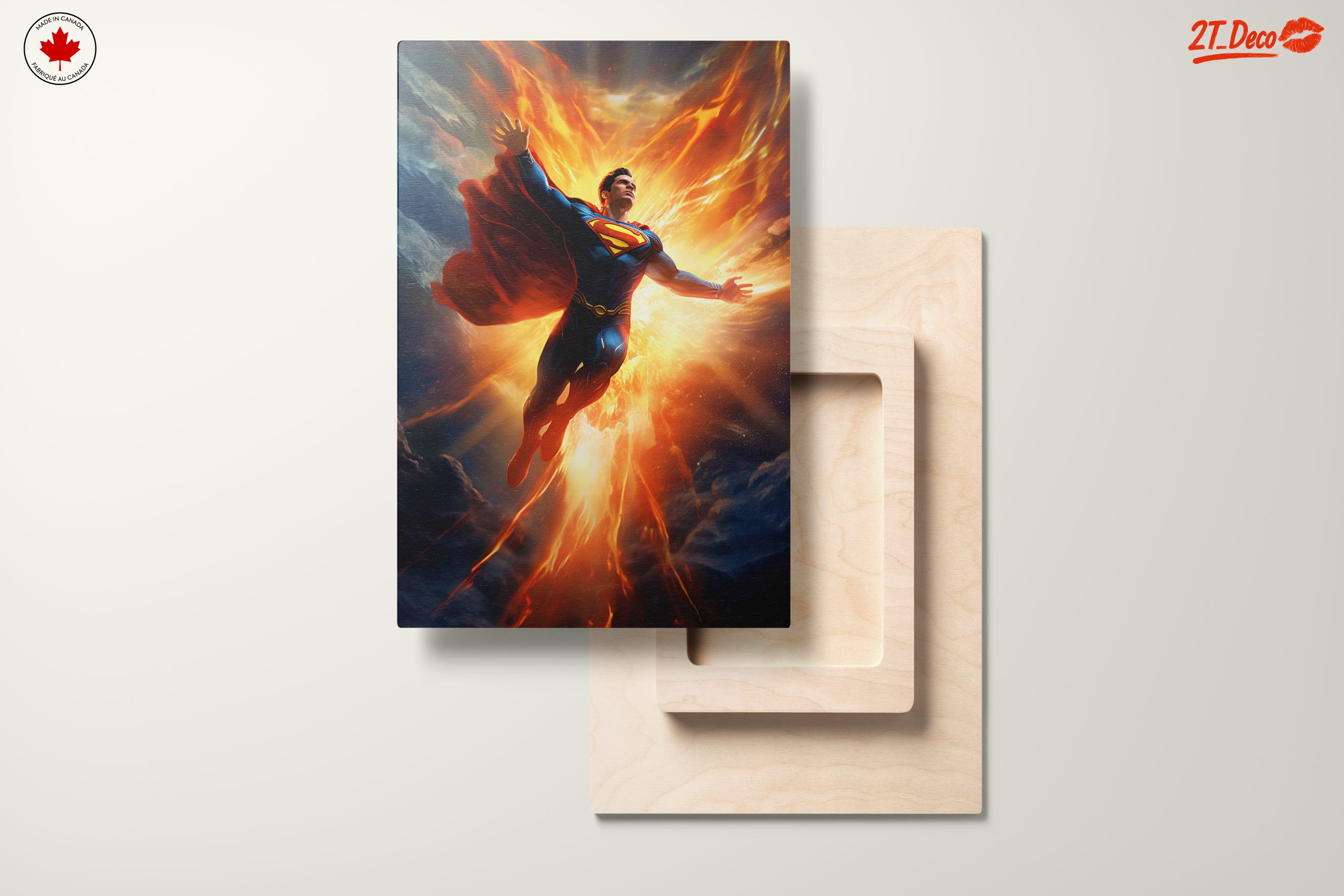 Epic Superman Artwork with Fiery Explosion - Image 11