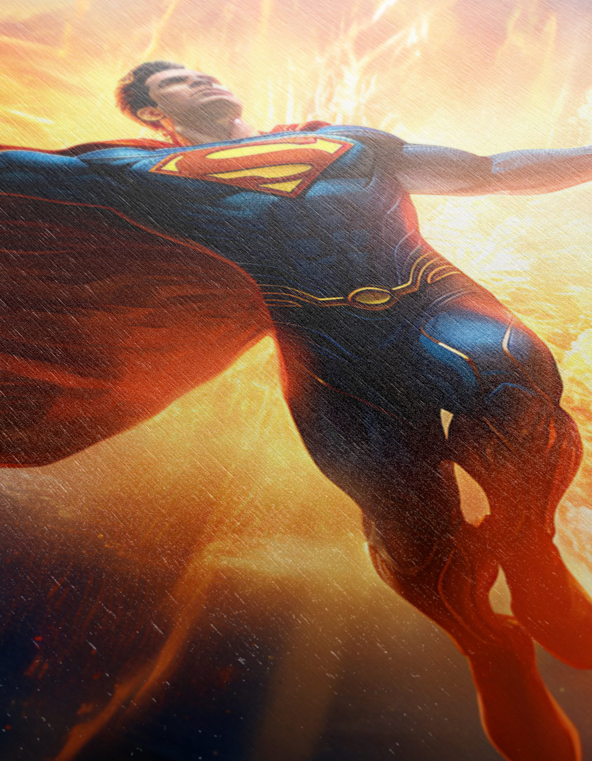 Epic Superman Artwork with Fiery Explosion - Image 12