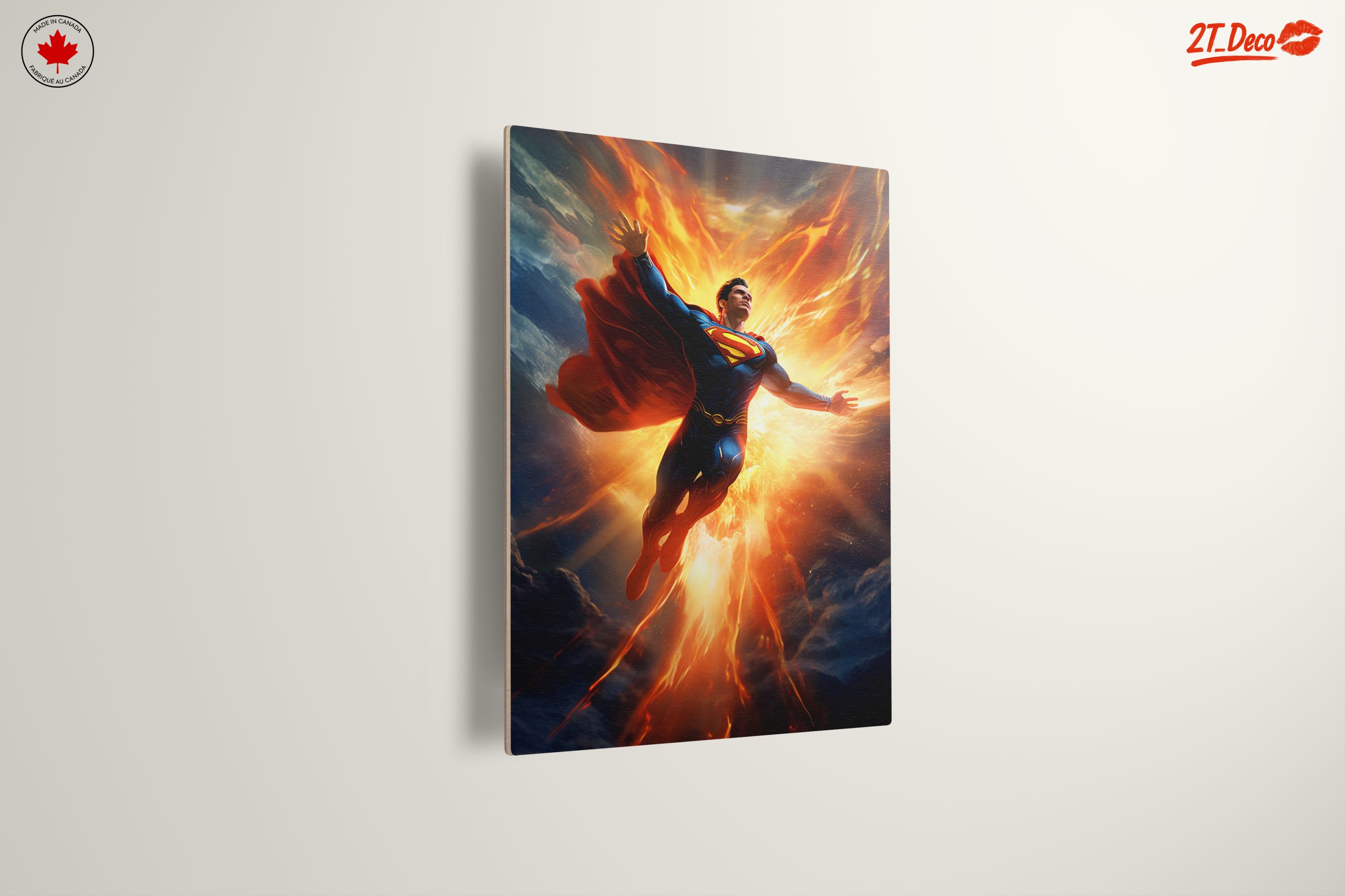 Epic Superman Artwork with Fiery Explosion - Image 13